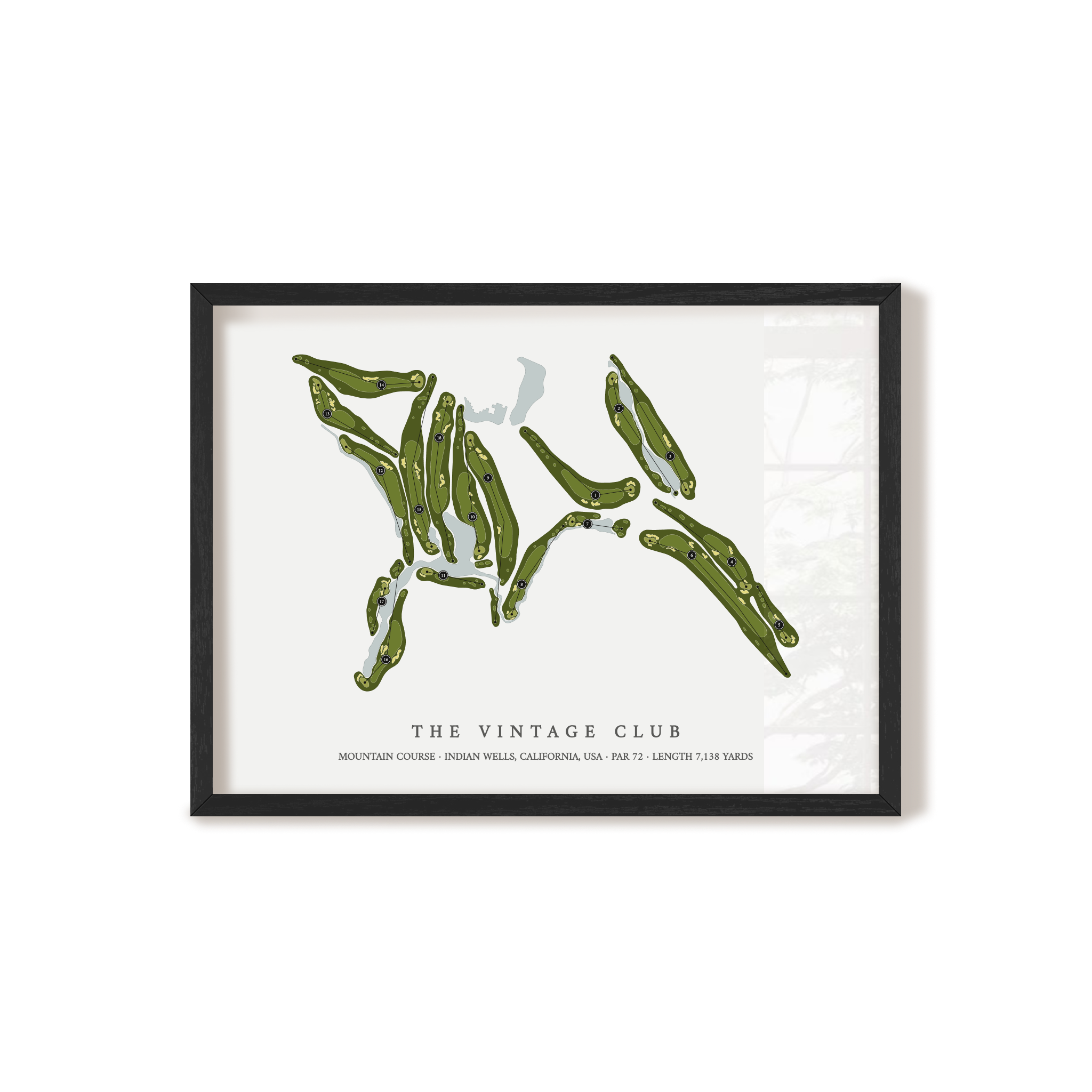The Vintage Club - Mountain Course | Golf Course Map | Black Frame