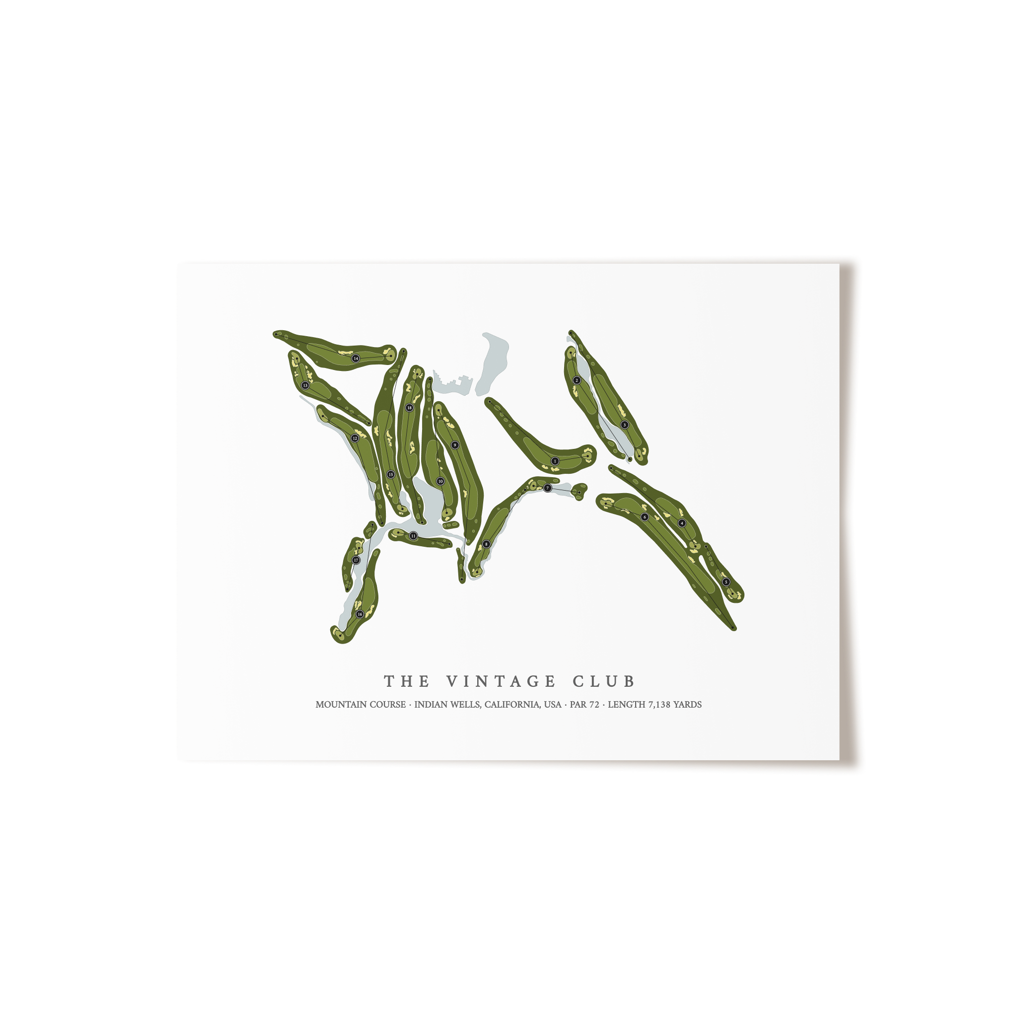 The Vintage Club - Mountain Course | Golf Course Map | Unframed