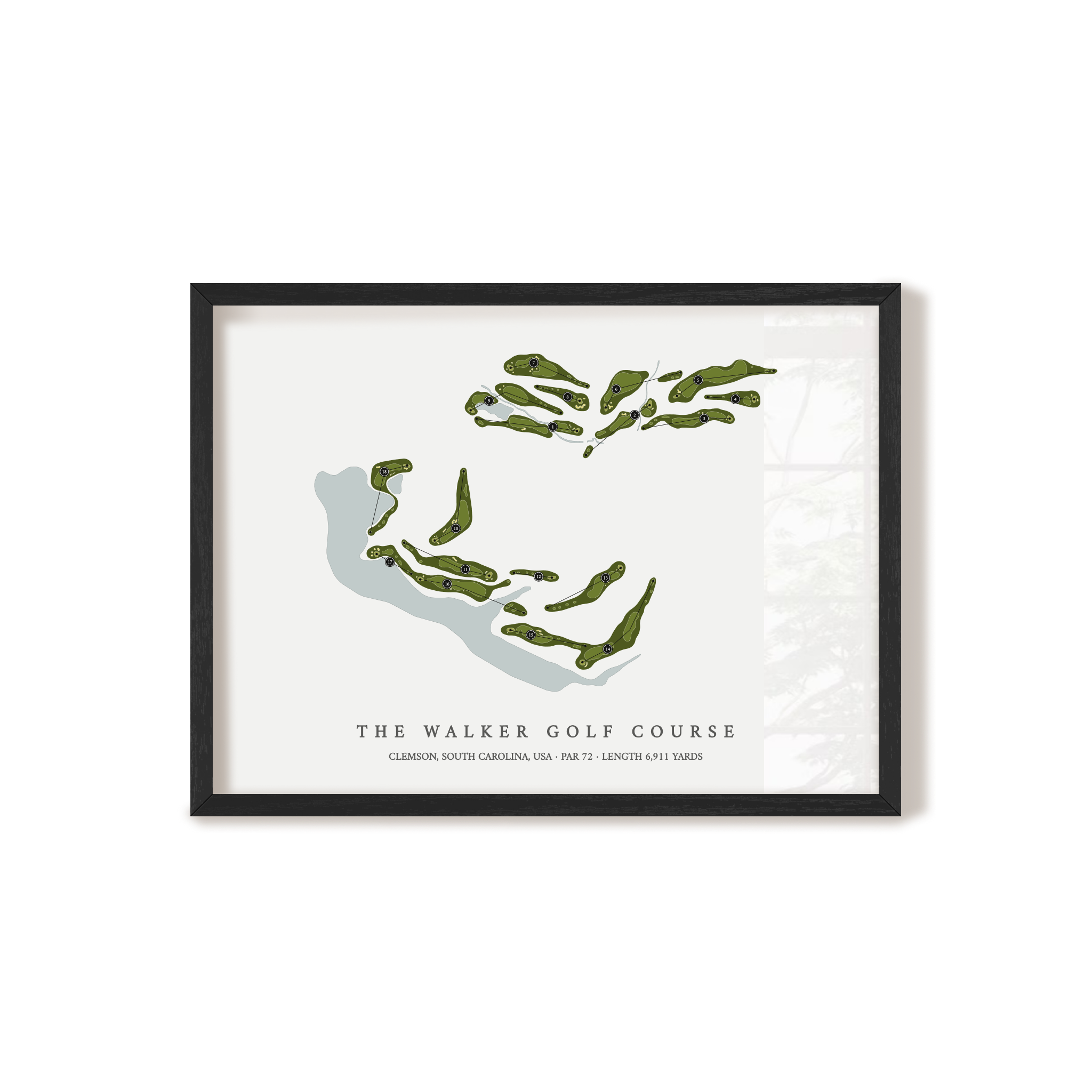 The Walker Golf Course | Golf Course Map | Black Frame