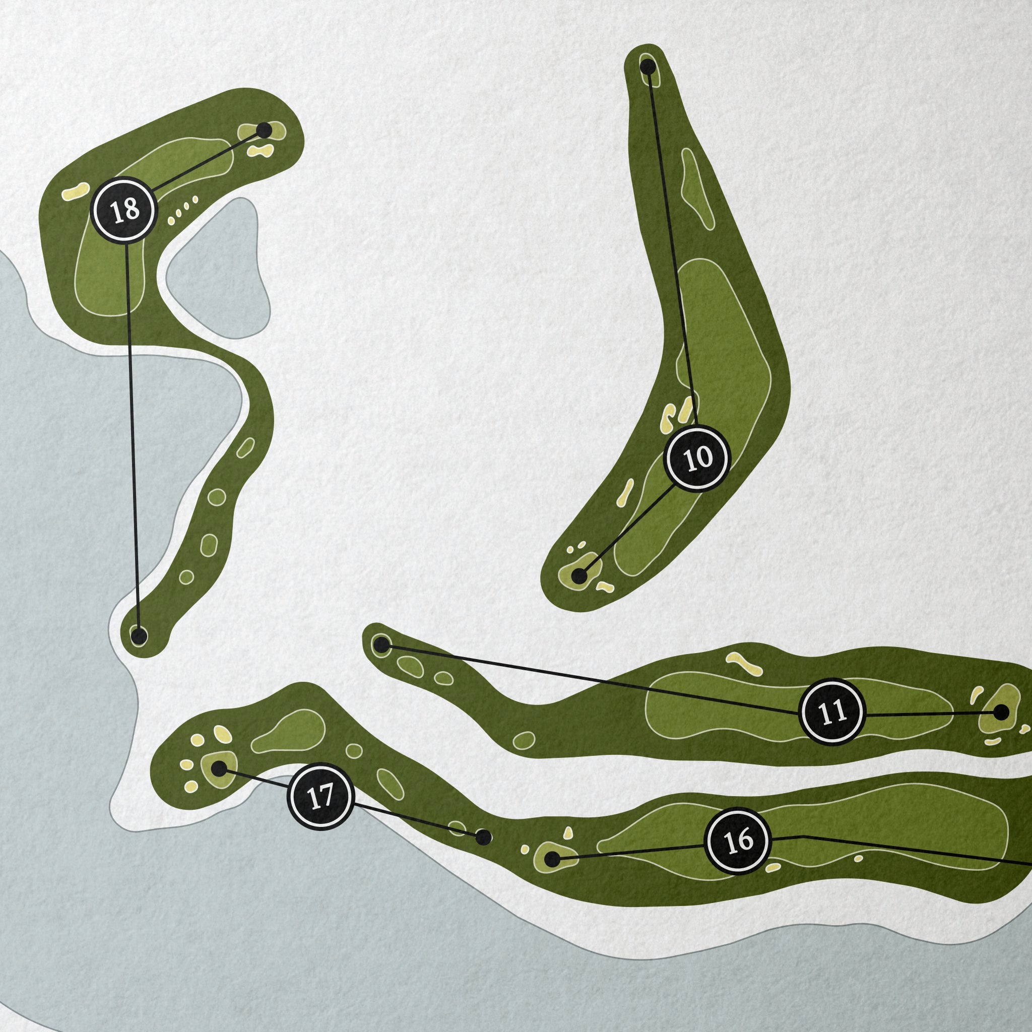 The Walker Golf Course | Golf Course Map | Close Up