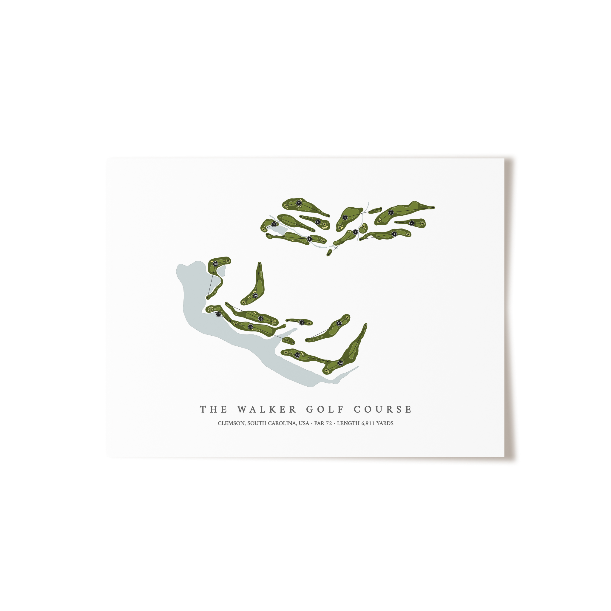 The Walker Golf Course | Golf Course Map | Unframed