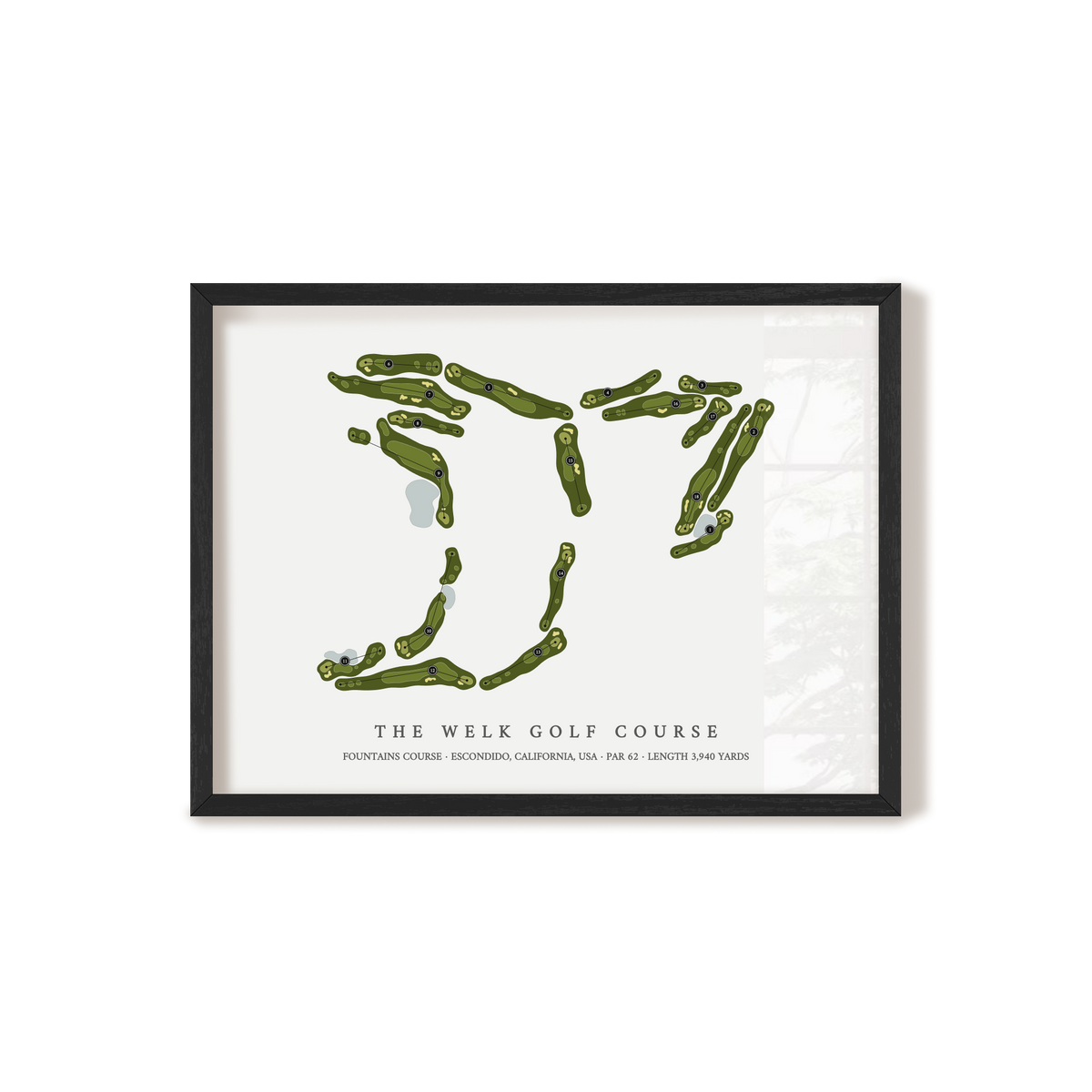 The Welk Golf Course - Fountains Course | Golf Course Map | Black Frame