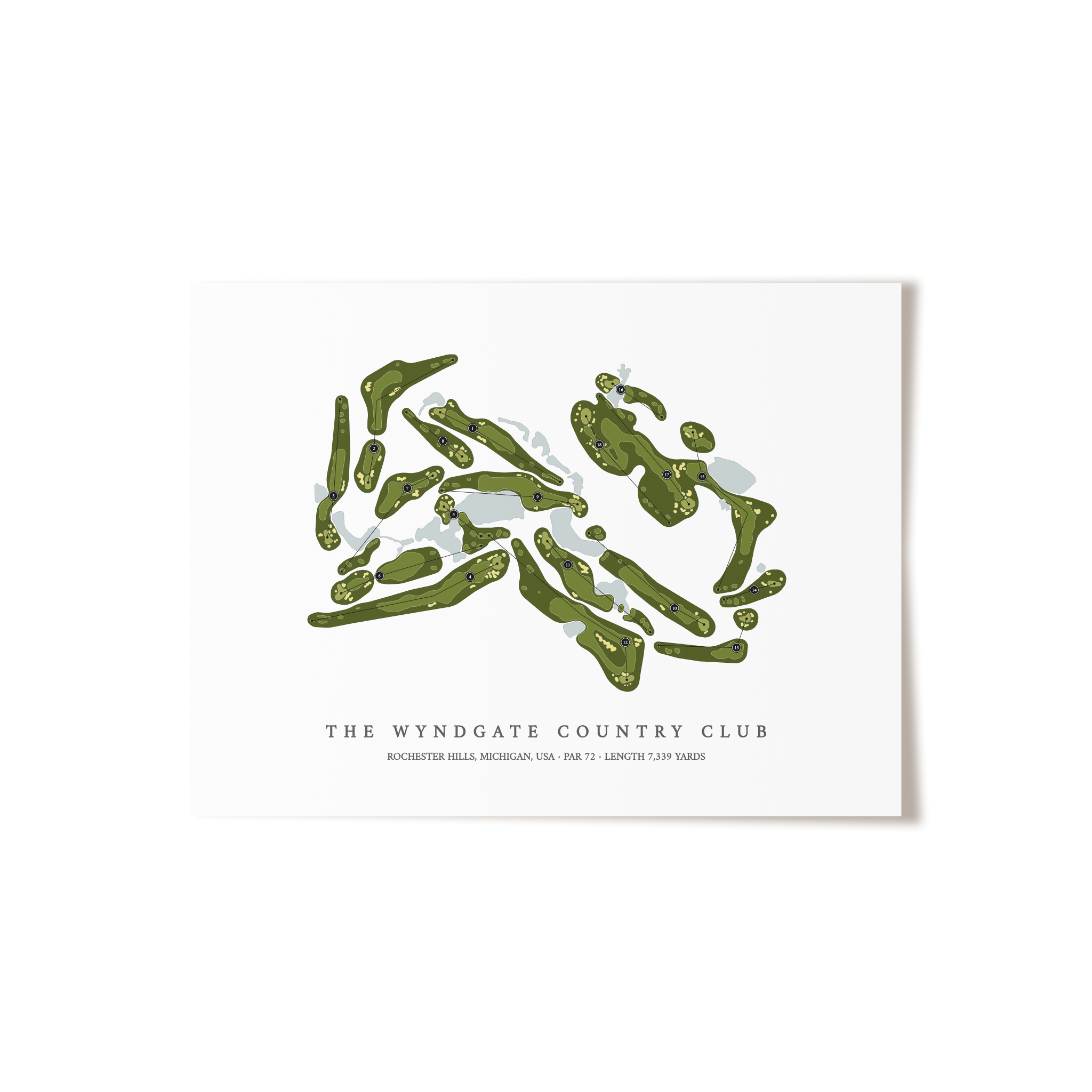 The Wyndgate Country Club | Golf Course Map | Unframed