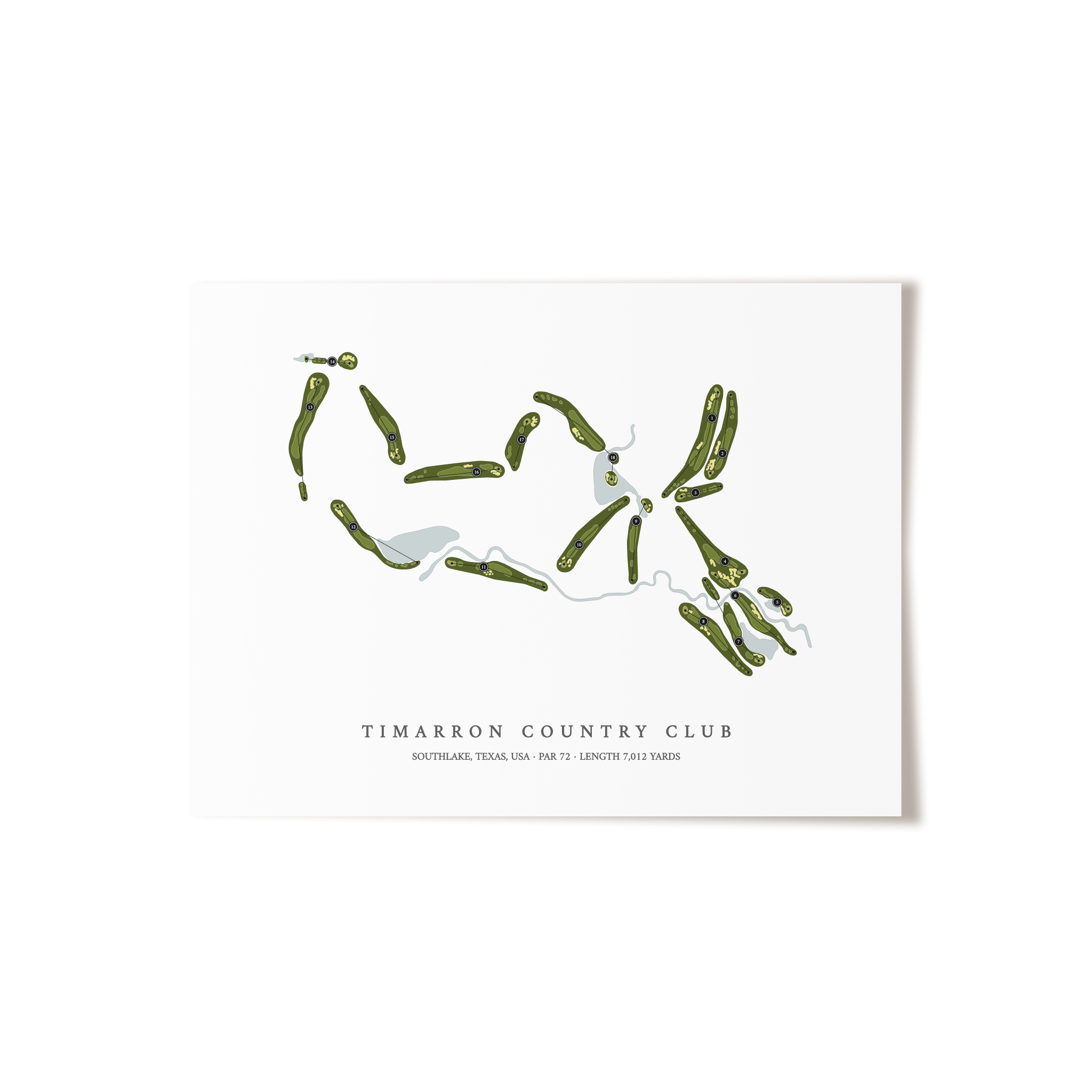 Timarron Country Club | Golf Course Map | Unframed