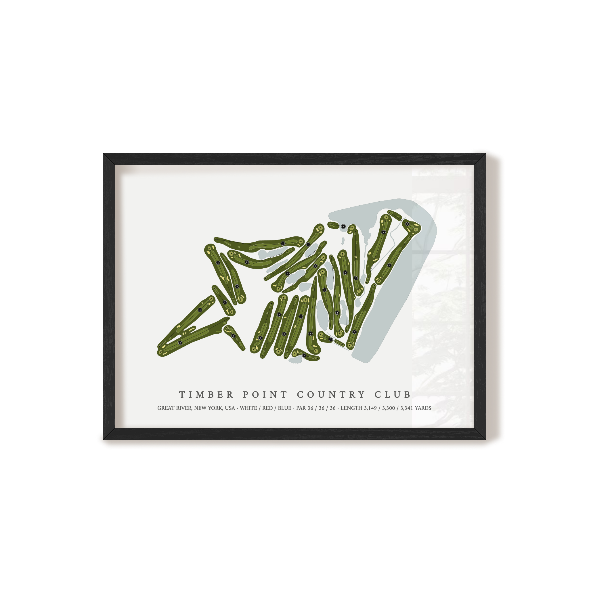 Timber Point Country Club | Golf Course Map | Black Frame