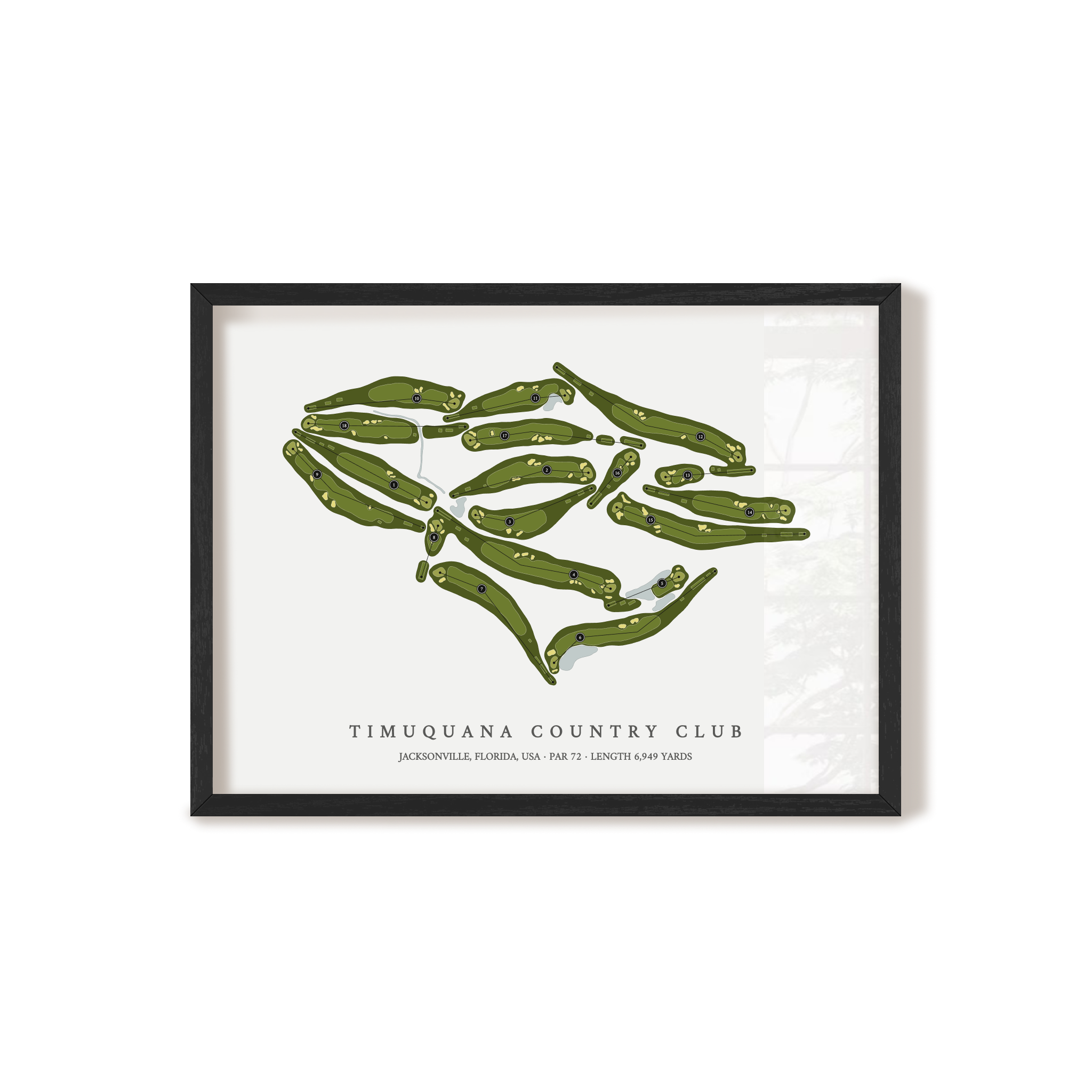 Timuquana Country Club | Golf Course Map | Black Frame