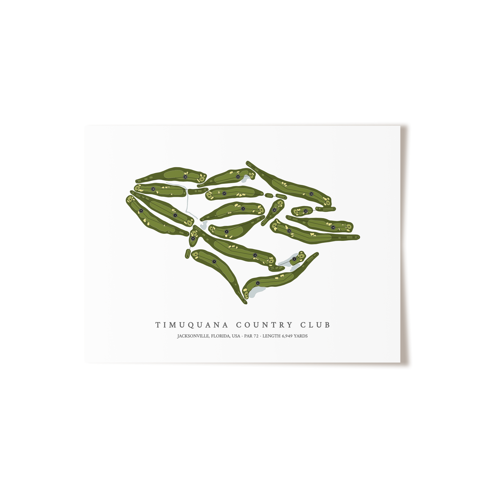 Timuquana Country Club | Golf Course Map | Unframed