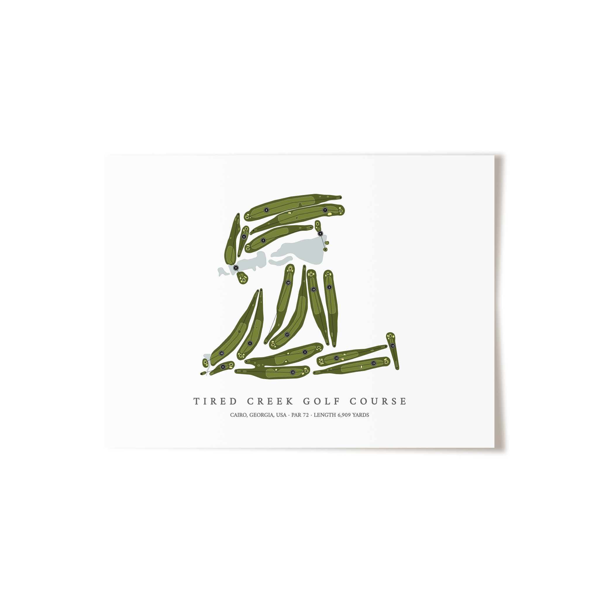 Tired Creek Golf Course | Golf Course Map | Unframed