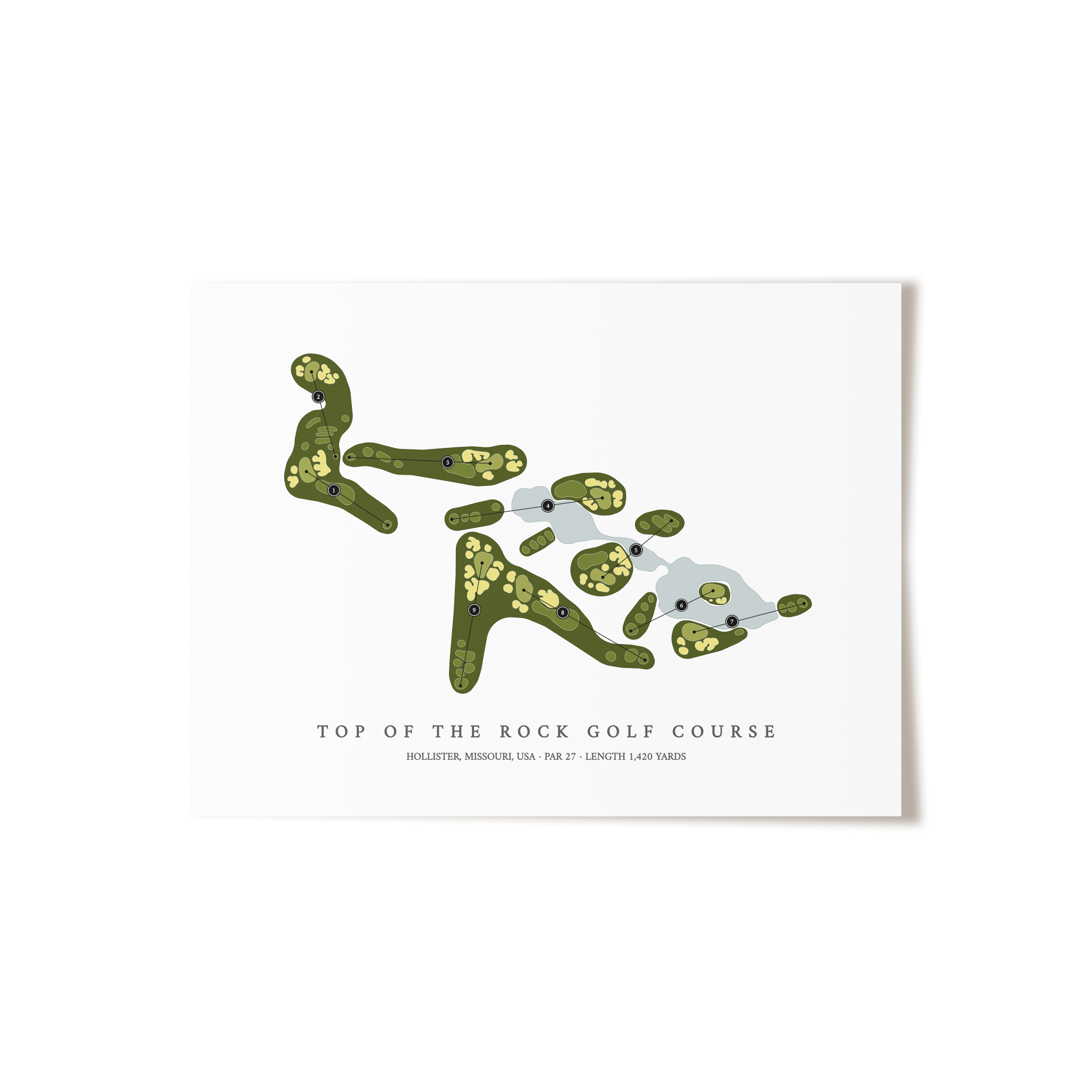 Top of the Rock Golf Course | Golf Course Map | Unframed
