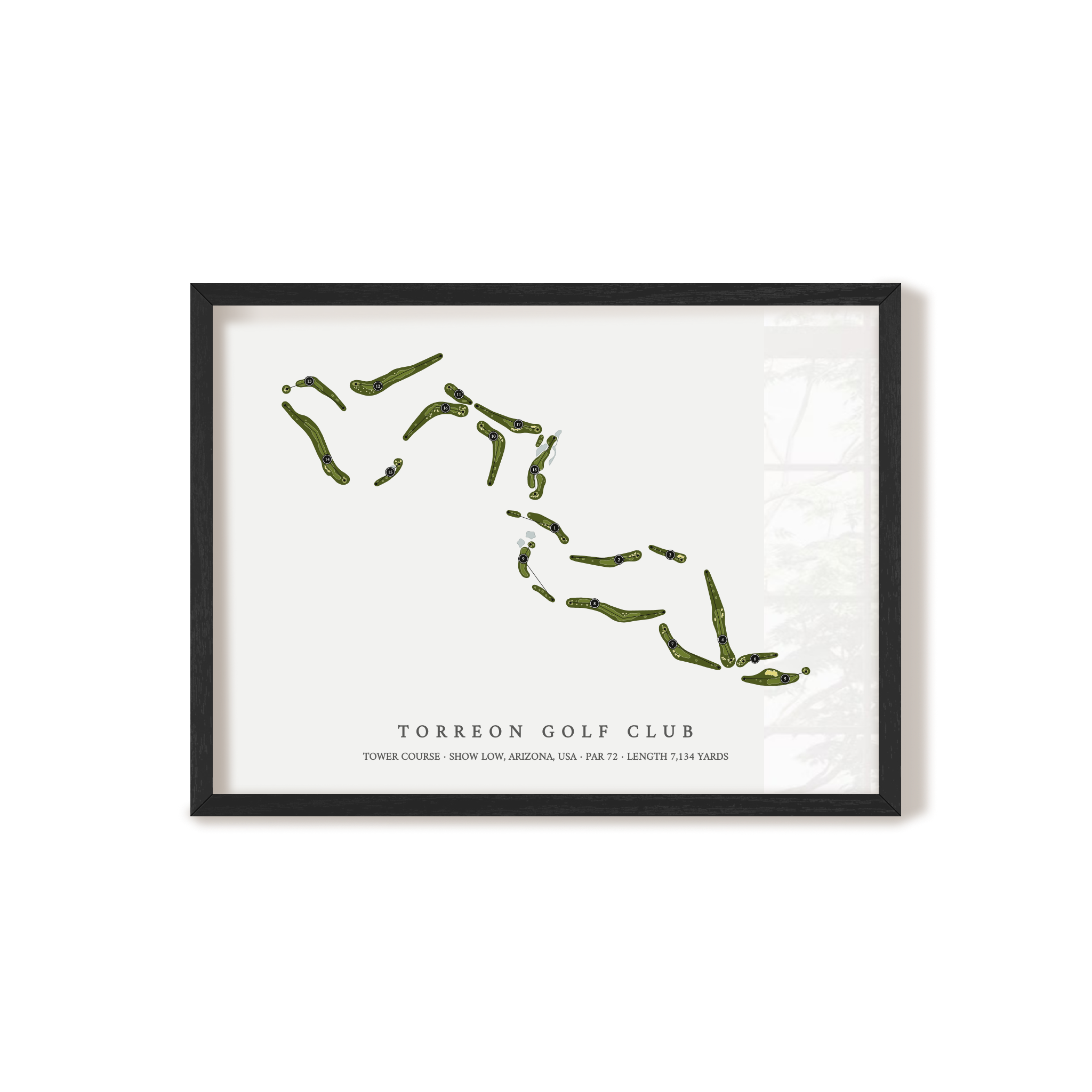 Torreon Golf Club - Tower Course | Golf Course Map | Black Frame