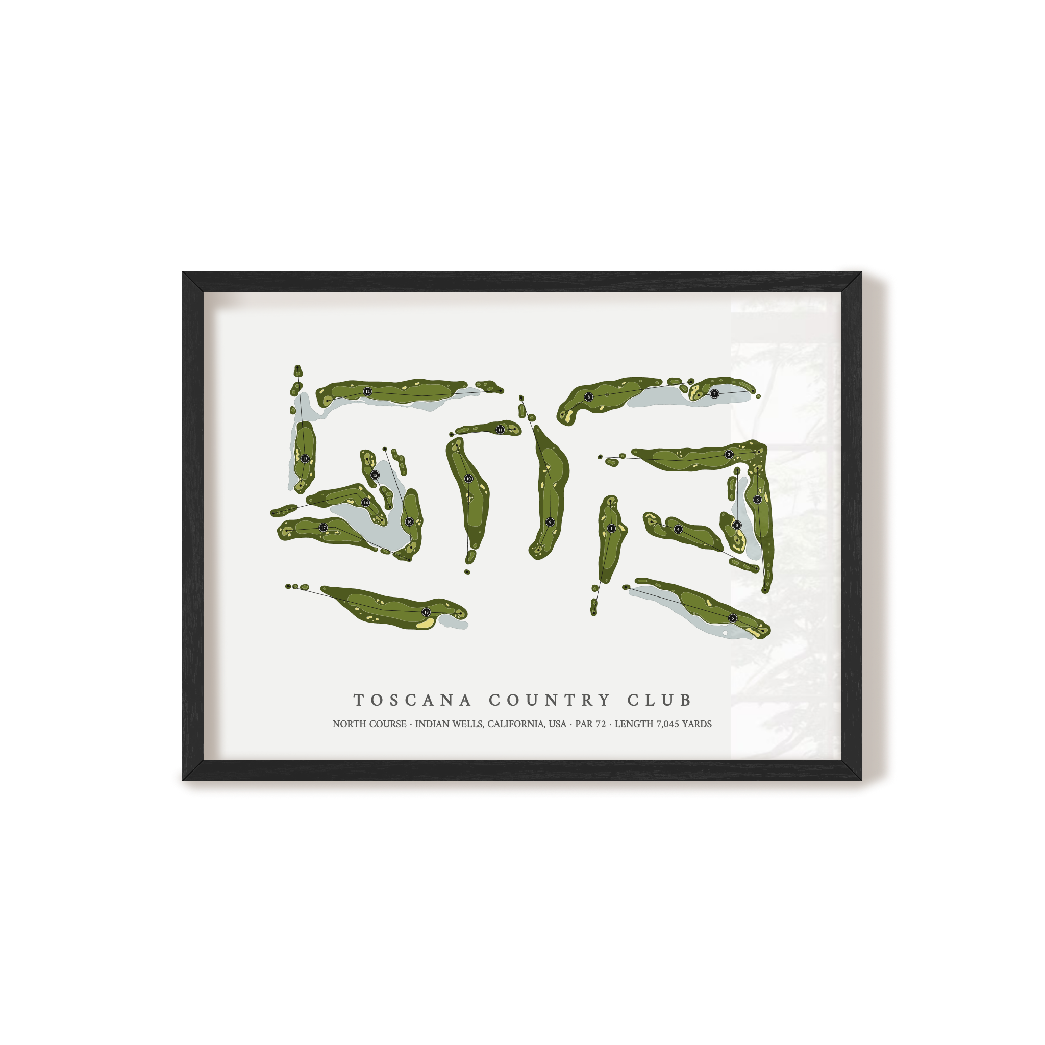 Toscana Country Club - North Course | Golf Course Map | Black Frame