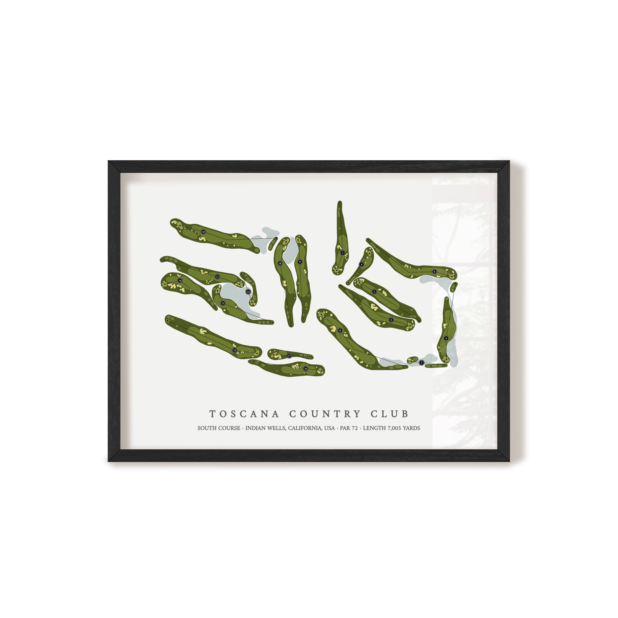 Toscana Country Club - South Course | Golf Course Map | Black Frame