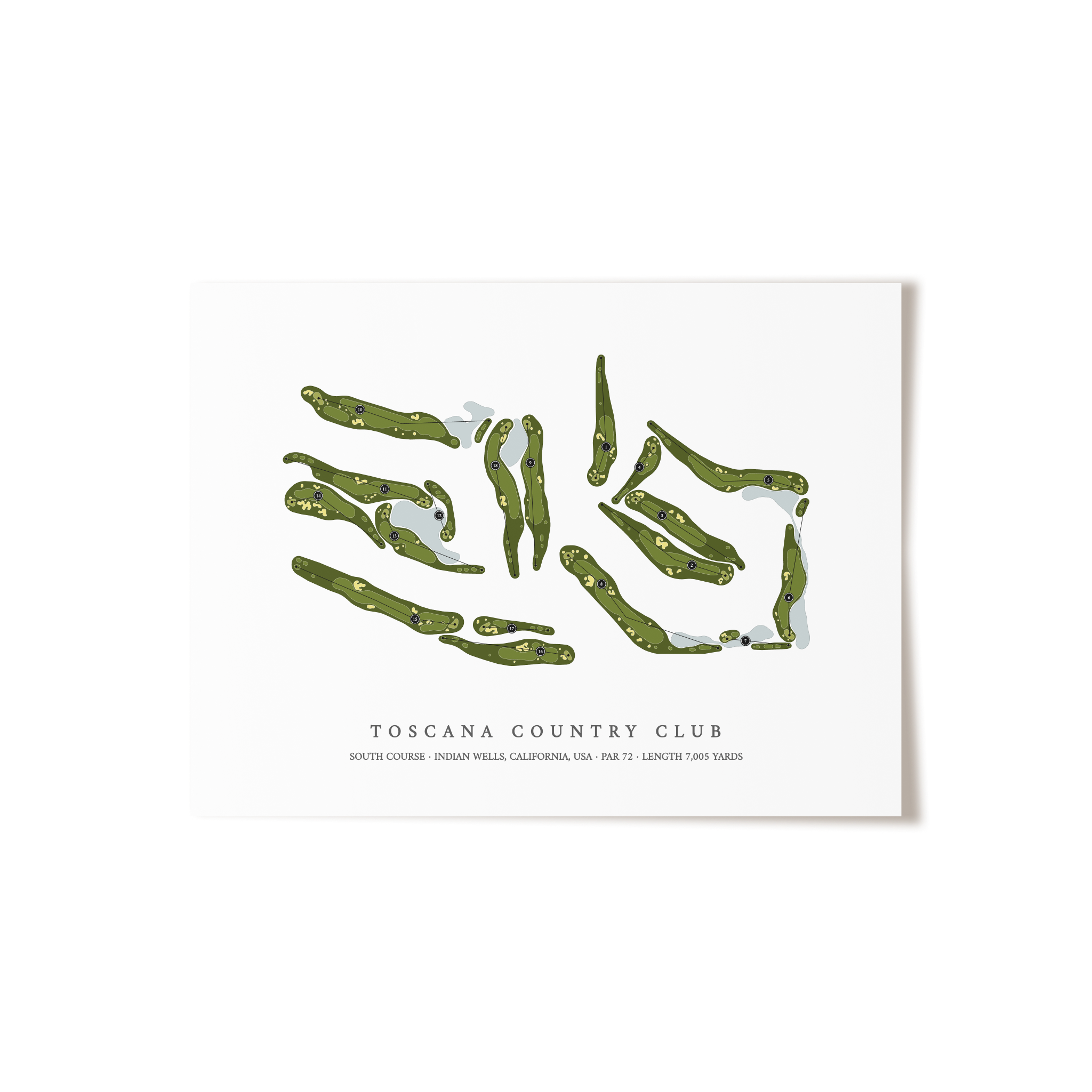 Toscana Country Club - South Course | Golf Course Map | Unframed