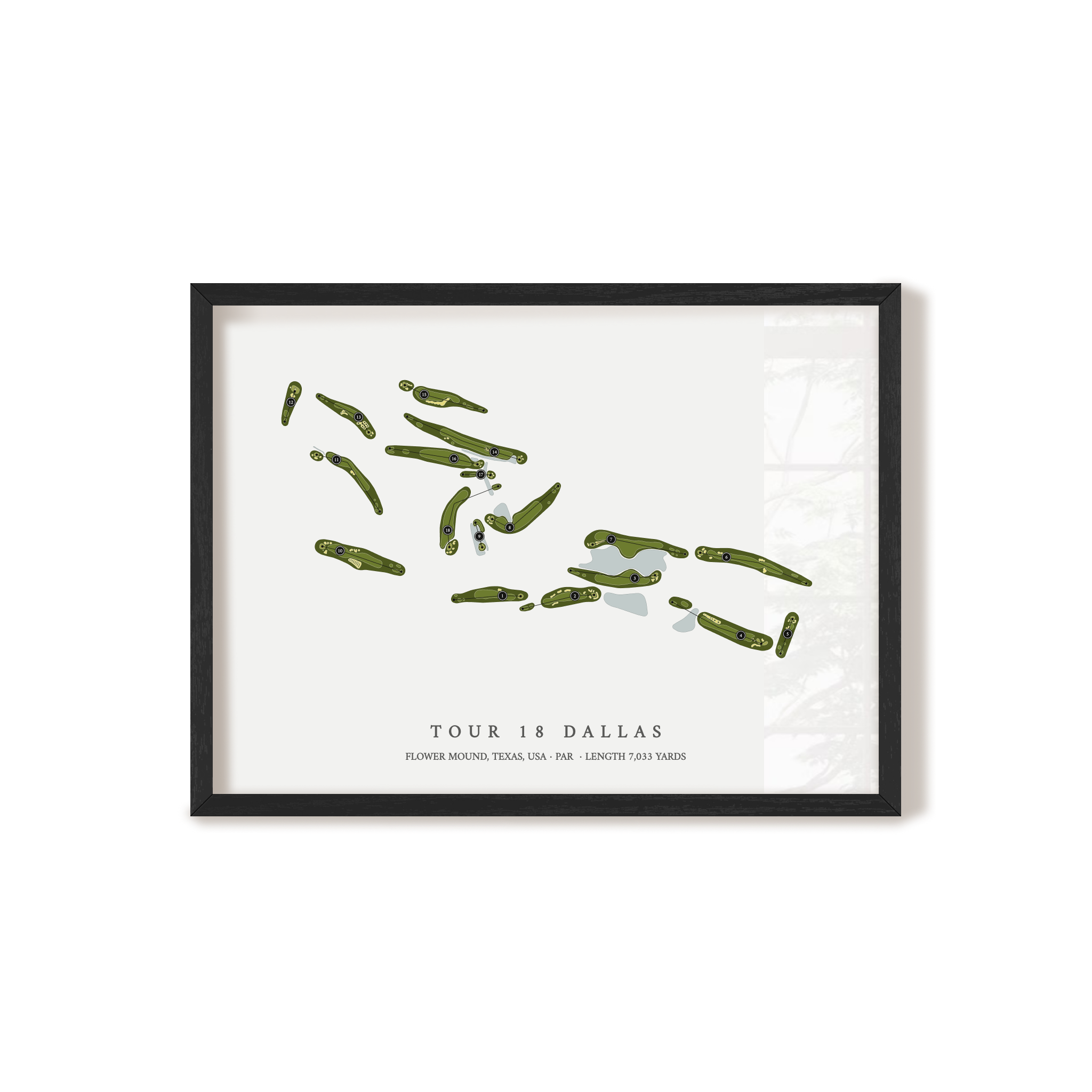 Tour 18 Dallas | Golf Course Map | Black+Frame