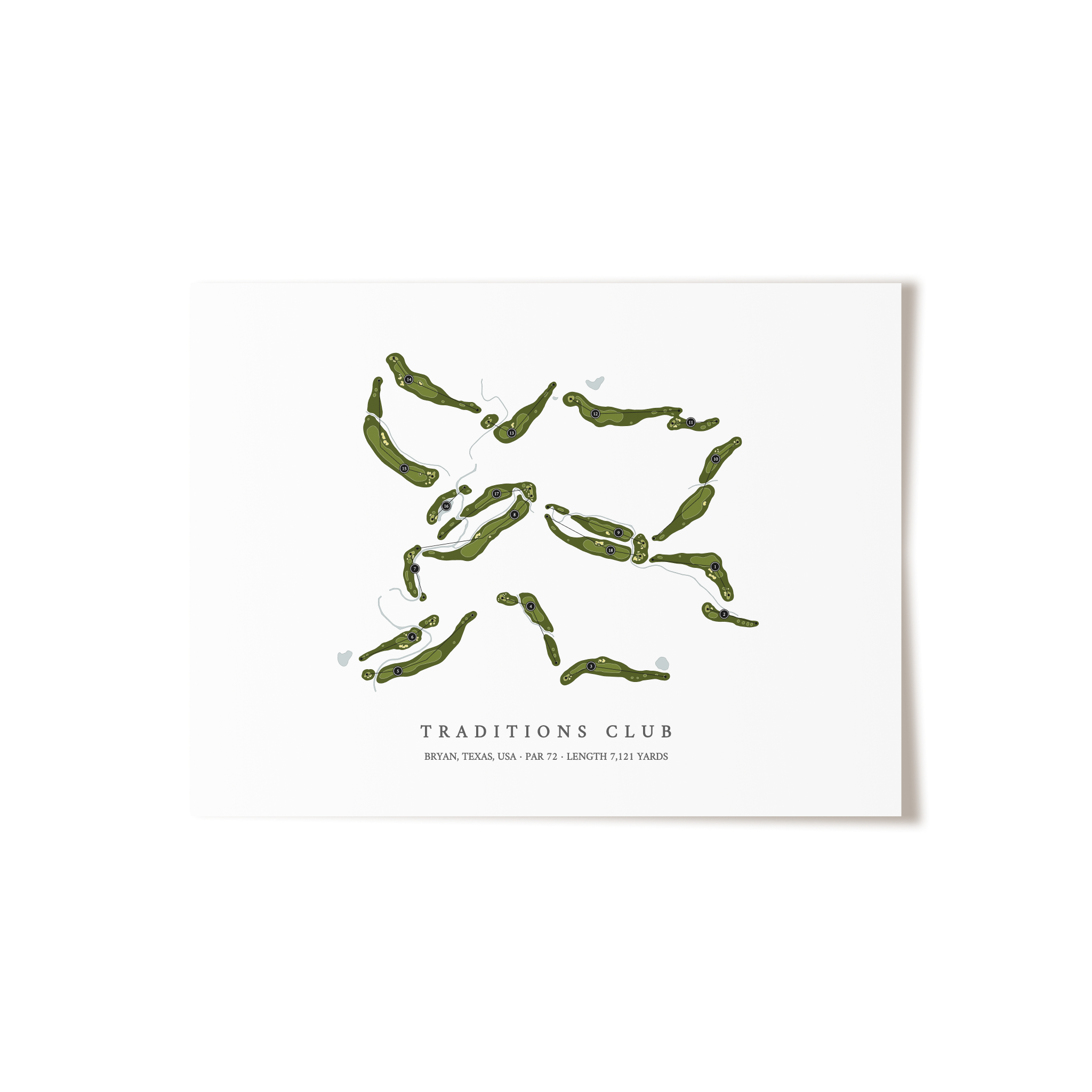 Traditions Club | Golf Course Map | Unframed