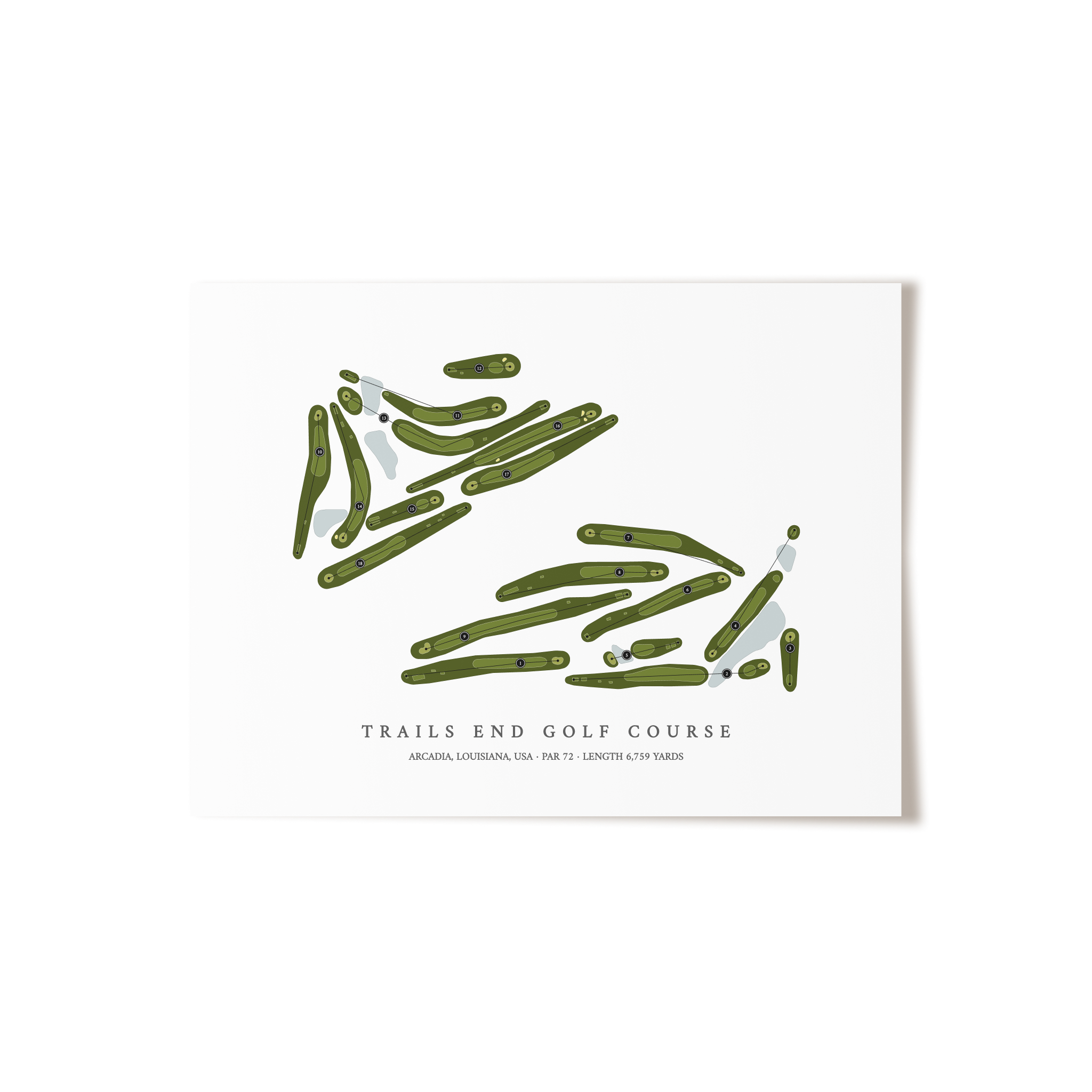 Trails End Golf Course | Golf Course Map | Unframed