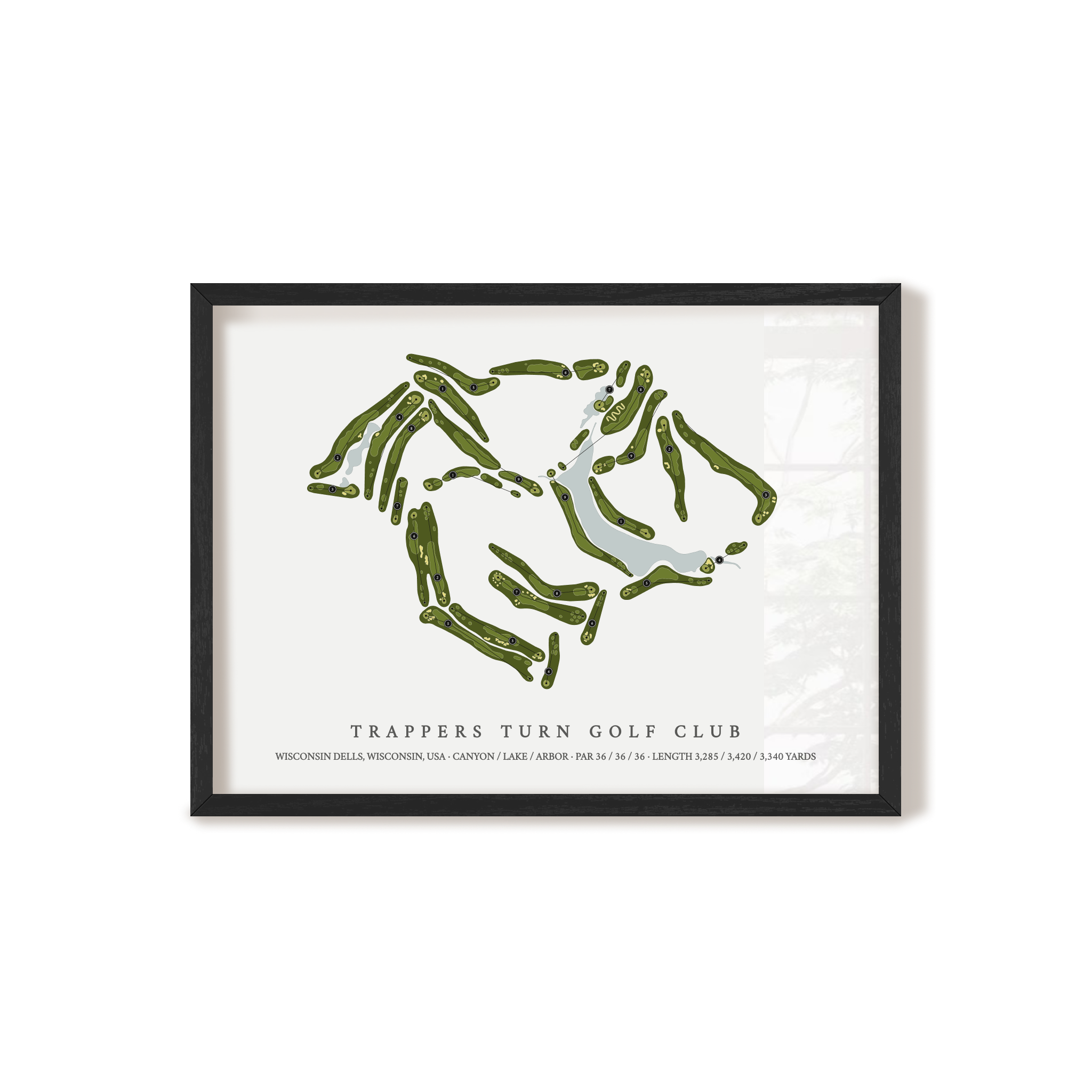 Trappers Turn Golf Club | Golf Course Map | Black+Frame