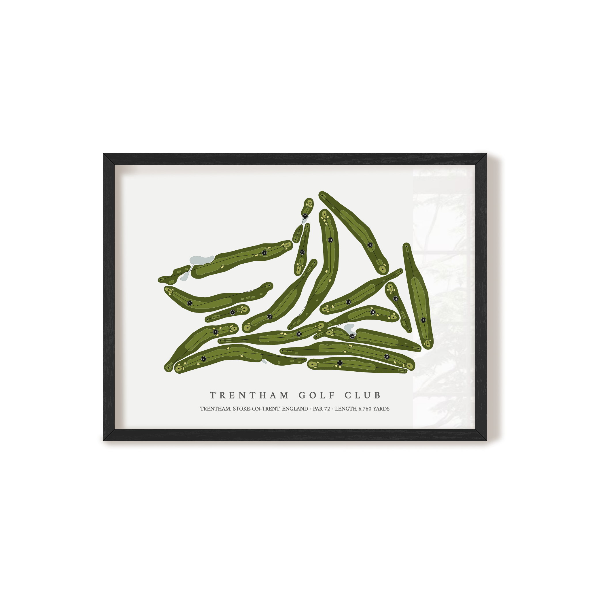 Trentham Golf Club | Golf Course Map | Black Frame