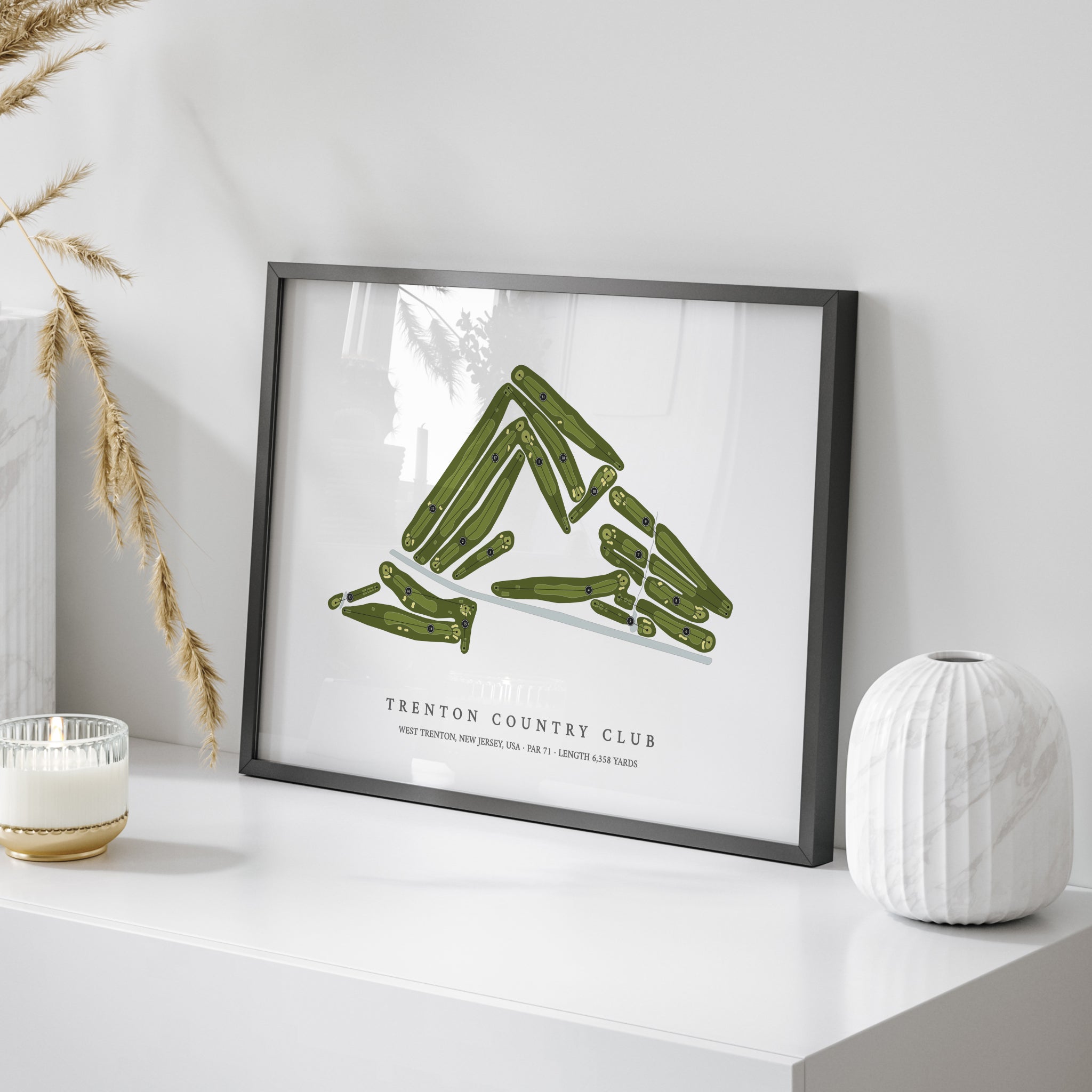 Trenton Country Club | Golf Course Print | On Table