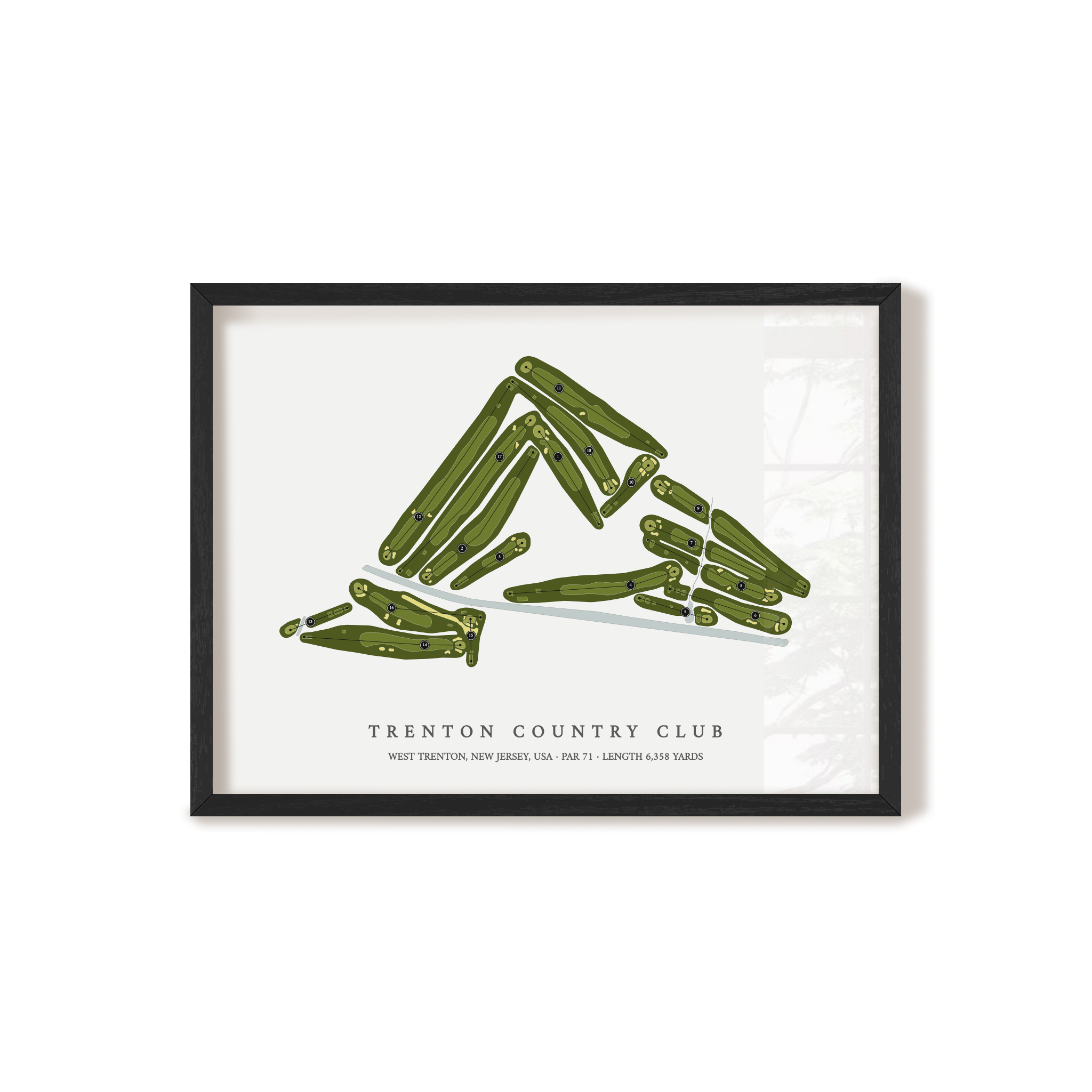 Trenton Country Club | Golf Course Map | Black Frame
