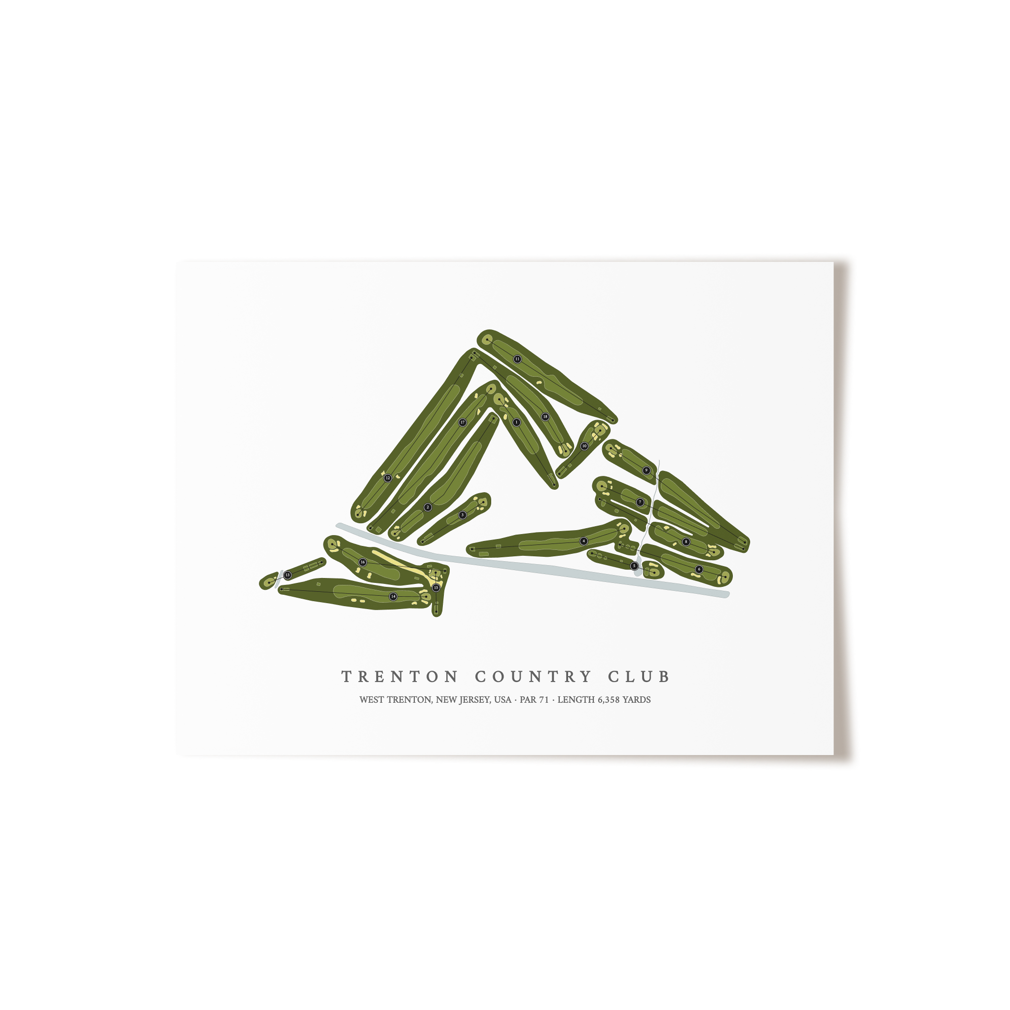Trenton Country Club | Golf Course Map | Unframed