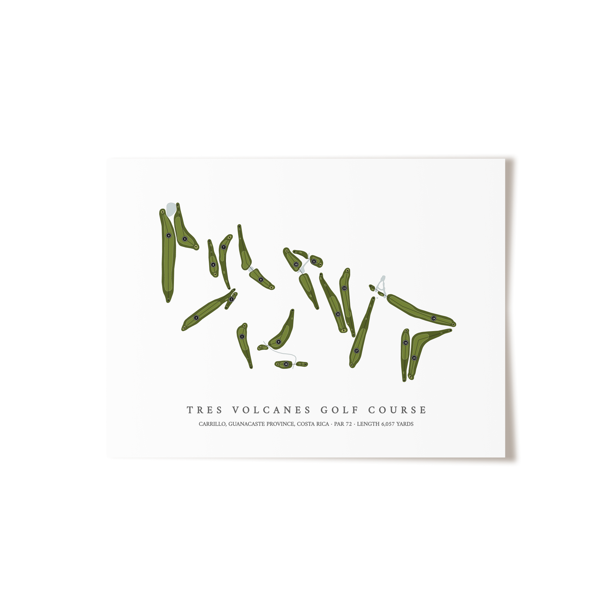 Tres Volcanes Golf Course | Golf Course Map | Unframed