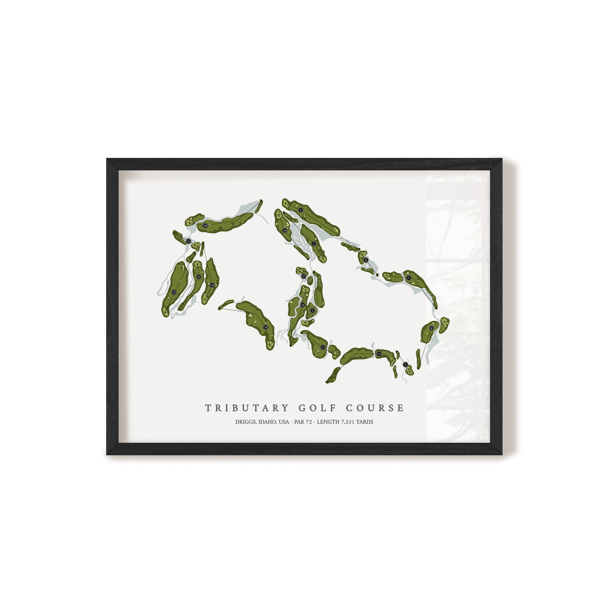 Tributary Golf Course | Golf Course Map | Black Frame