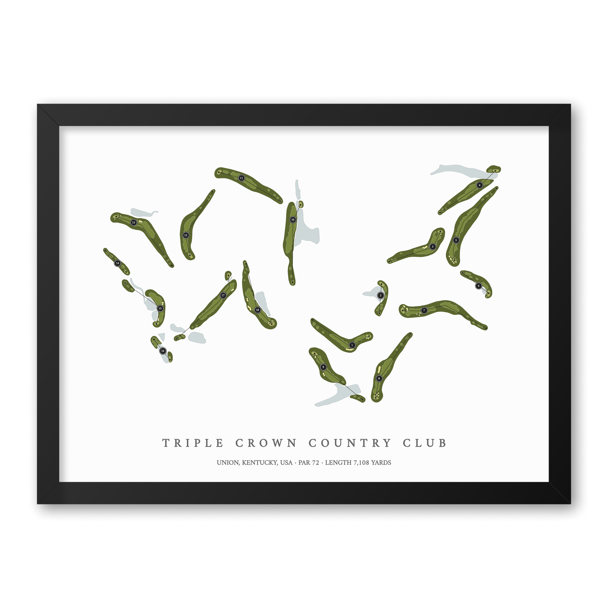 Triple Crown Country Club | Golf Course Map | Black Frame