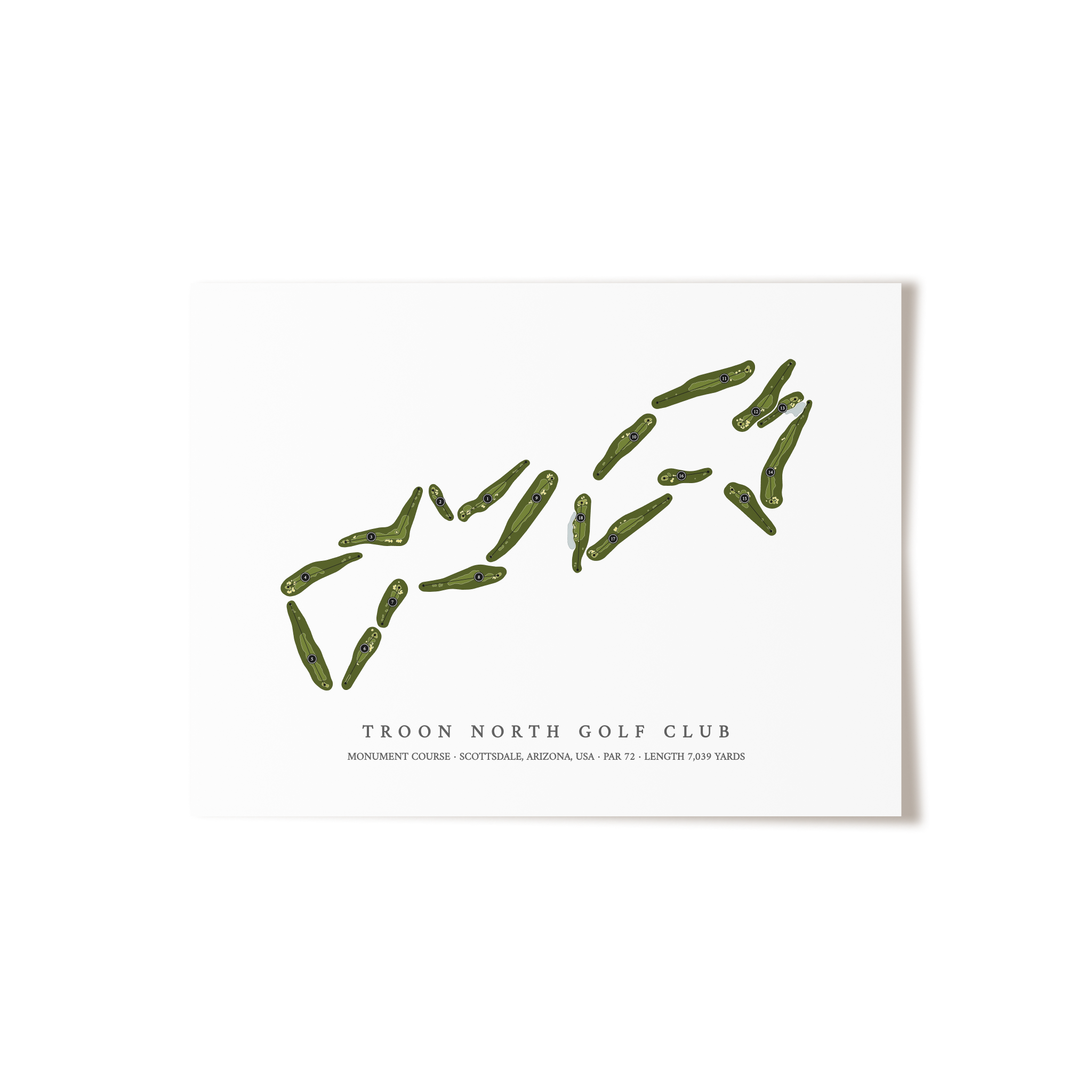 Troon North Golf Club - Monument Course | Golf Course Map | Unframed