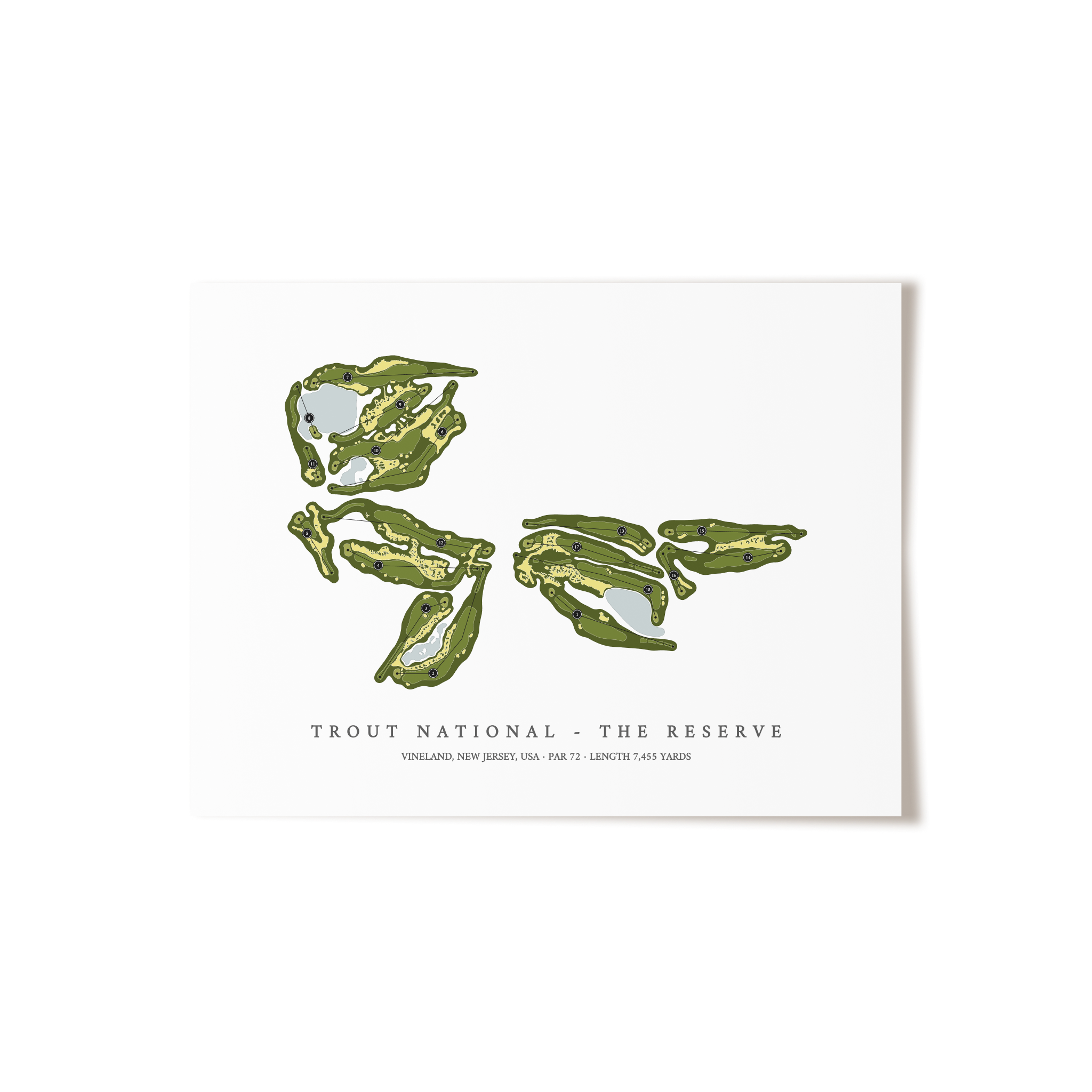 Trout National - The Reserve | Golf Course Map | Unframed