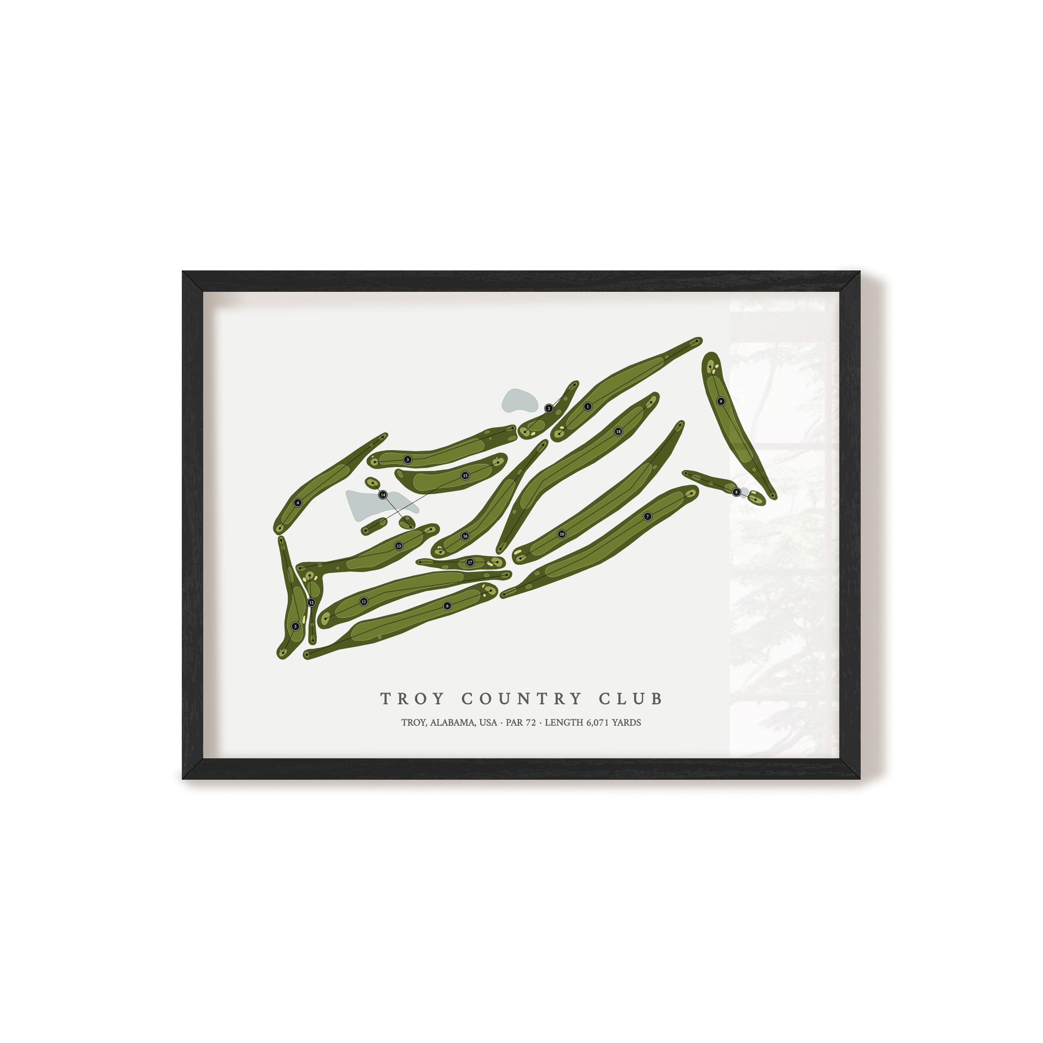 Troy Country Club | Golf Course Map | Black Frame