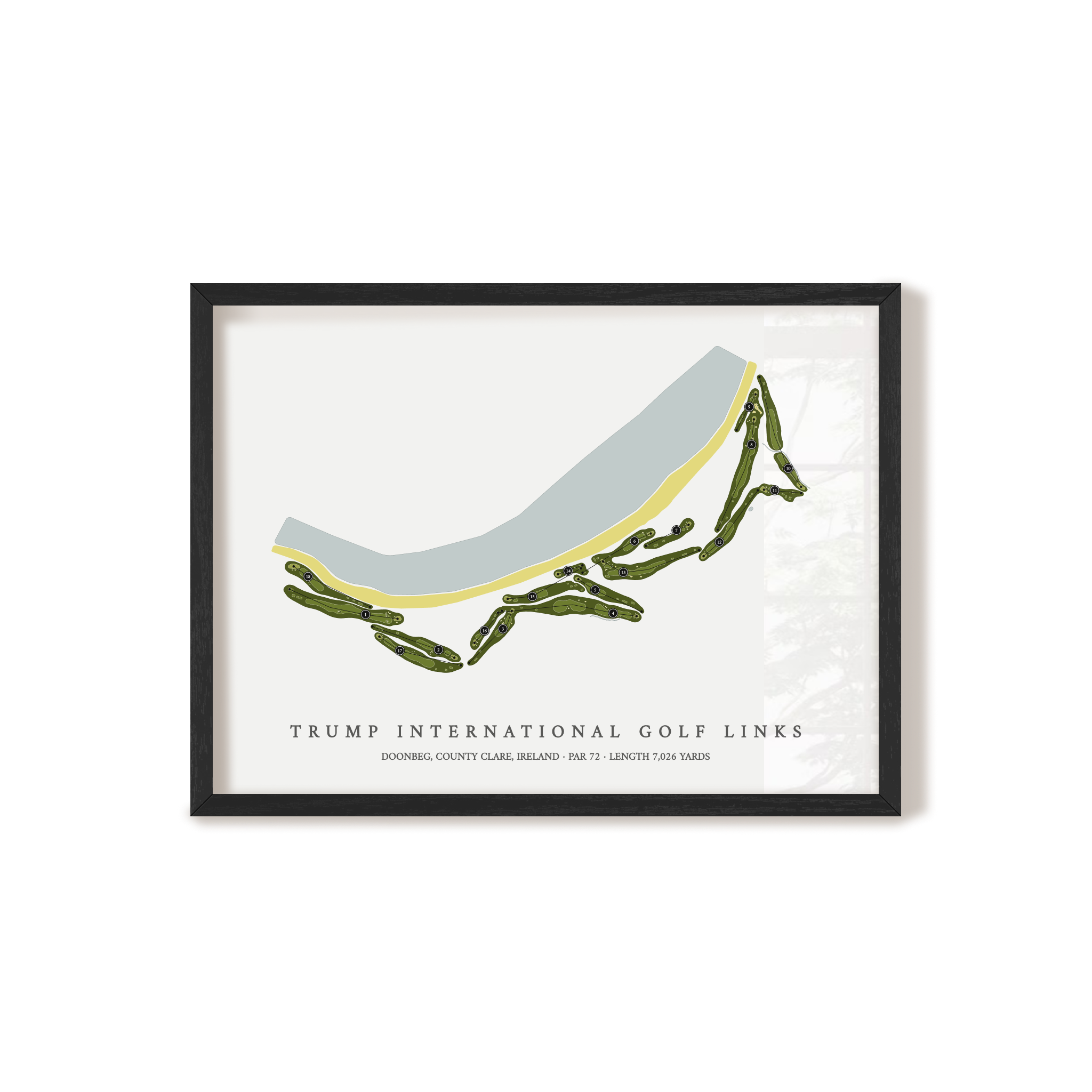 Trump International Golf Links Ireland | Golf Course Map | Black Frame