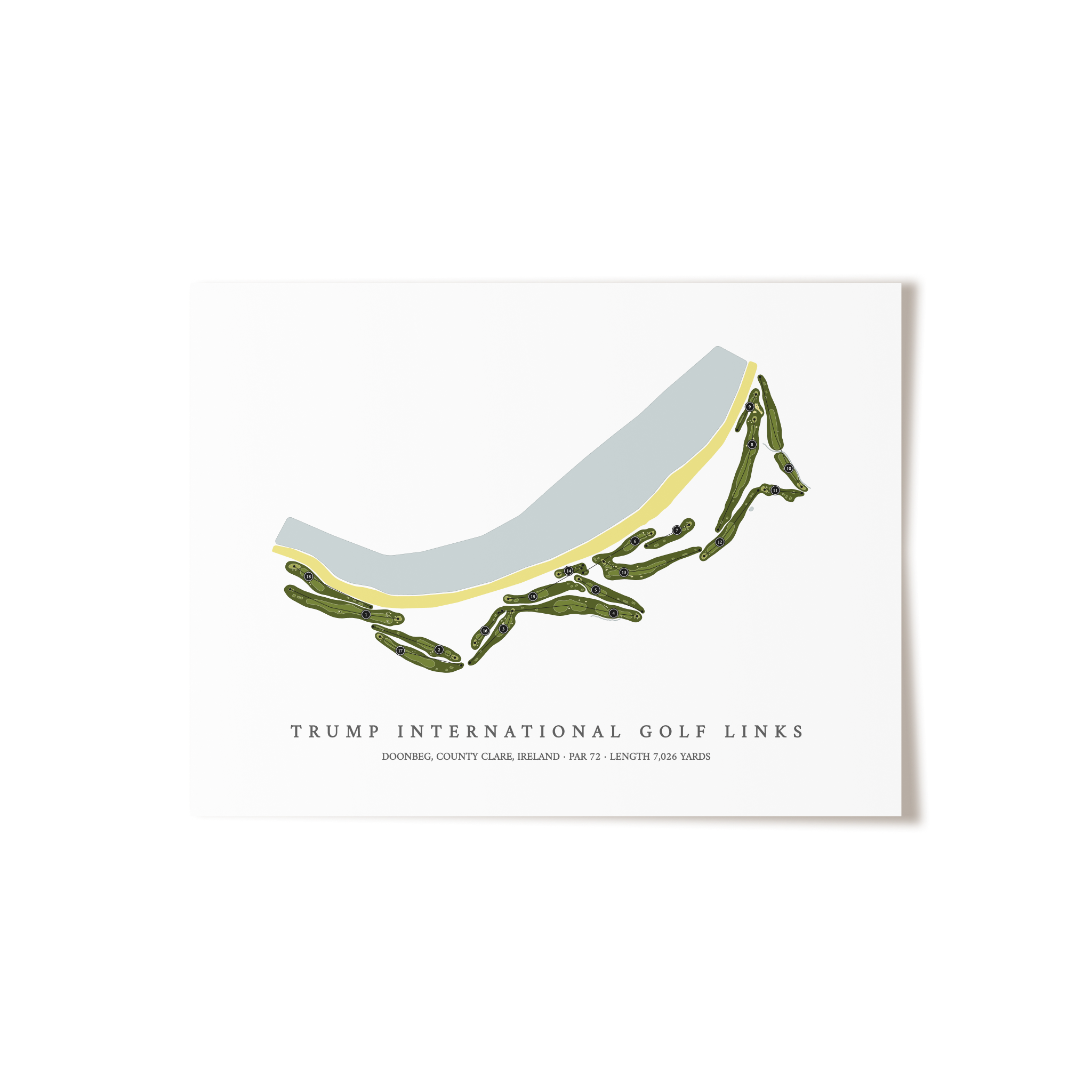 Trump International Golf Links Ireland | Golf Course Map | Unframed
