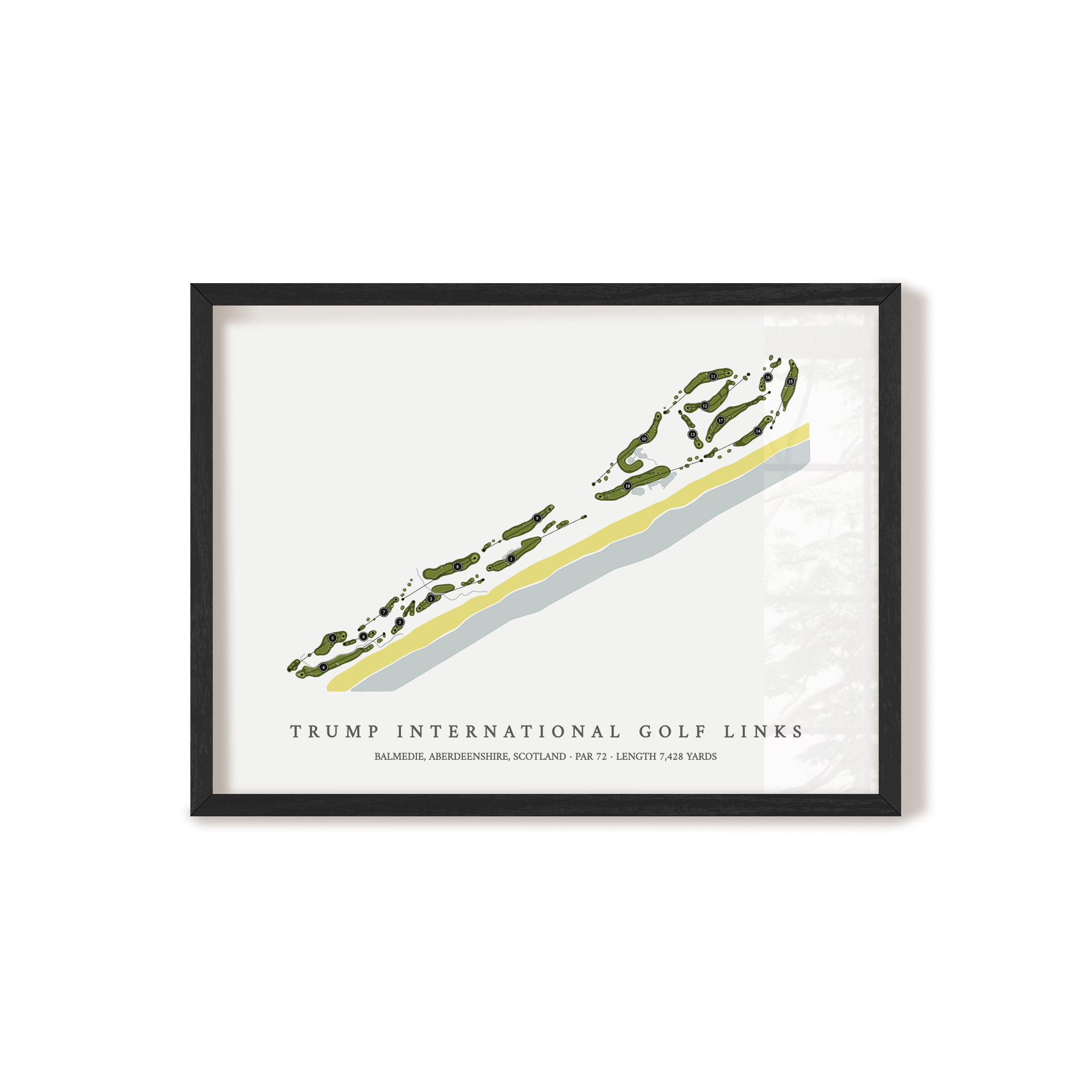 Trump International Golf Links Scotland | Golf Course Map | Black Frame