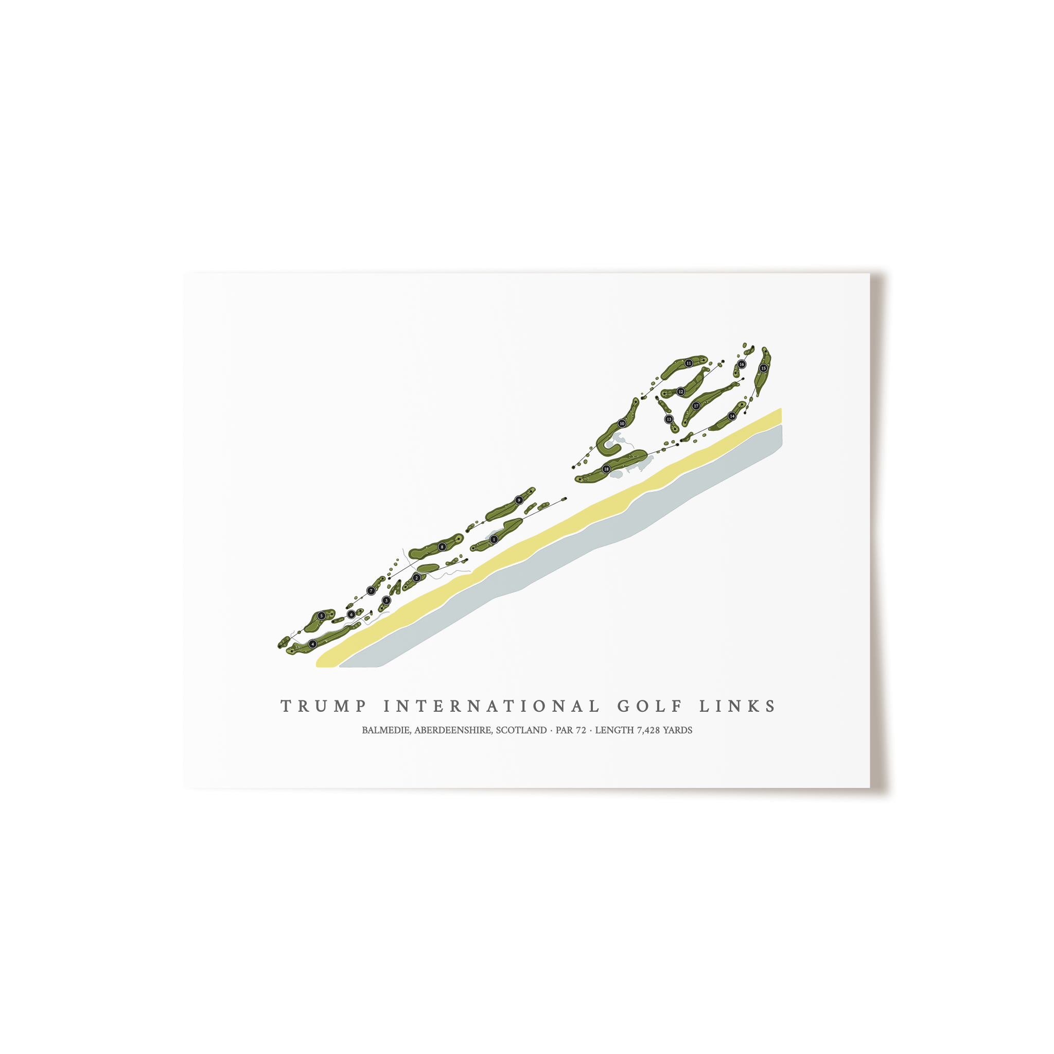 Trump International Golf Links Scotland | Golf Course Map | Unframed