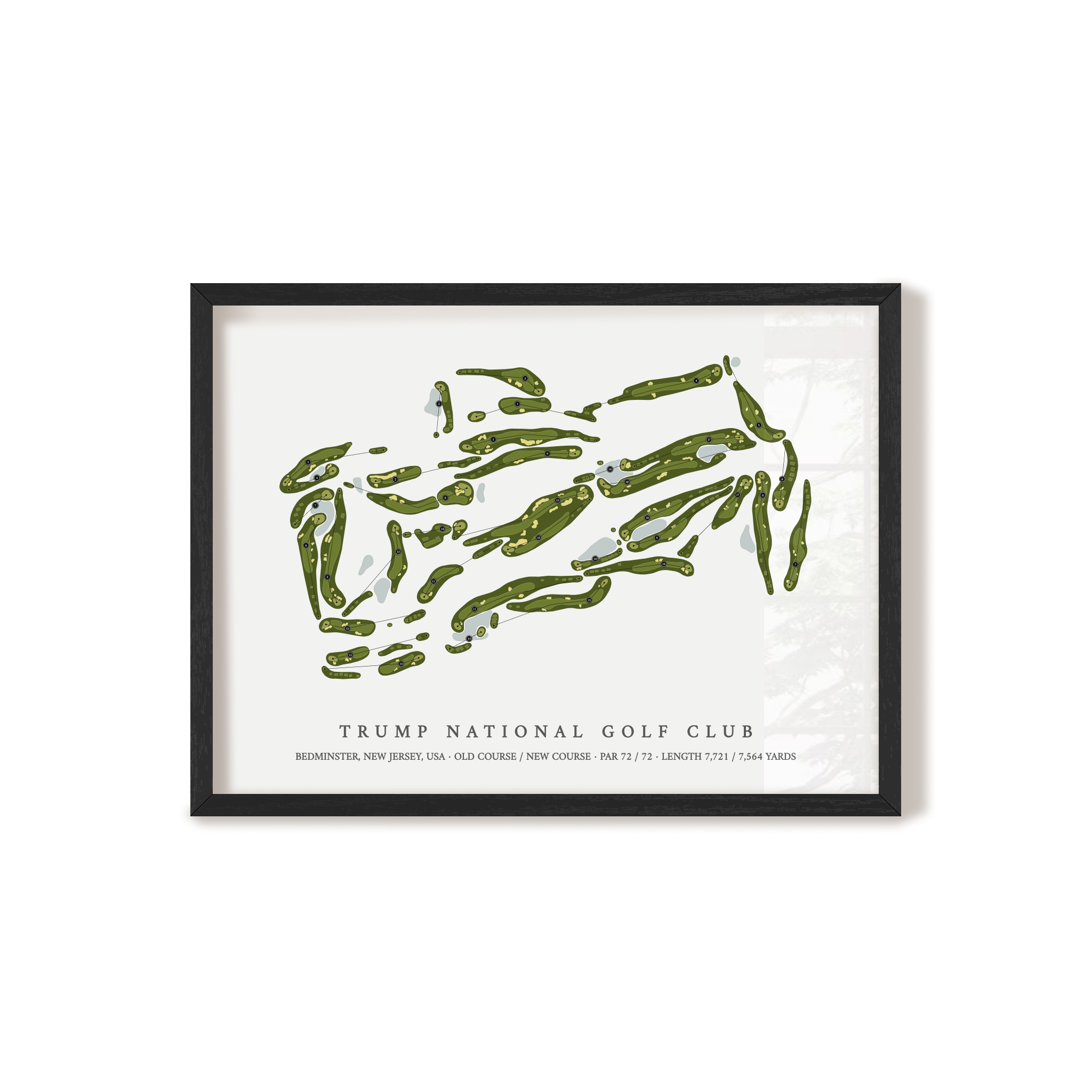 Trump National Golf Club - Bedminster | Golf Course Map | Black Frame