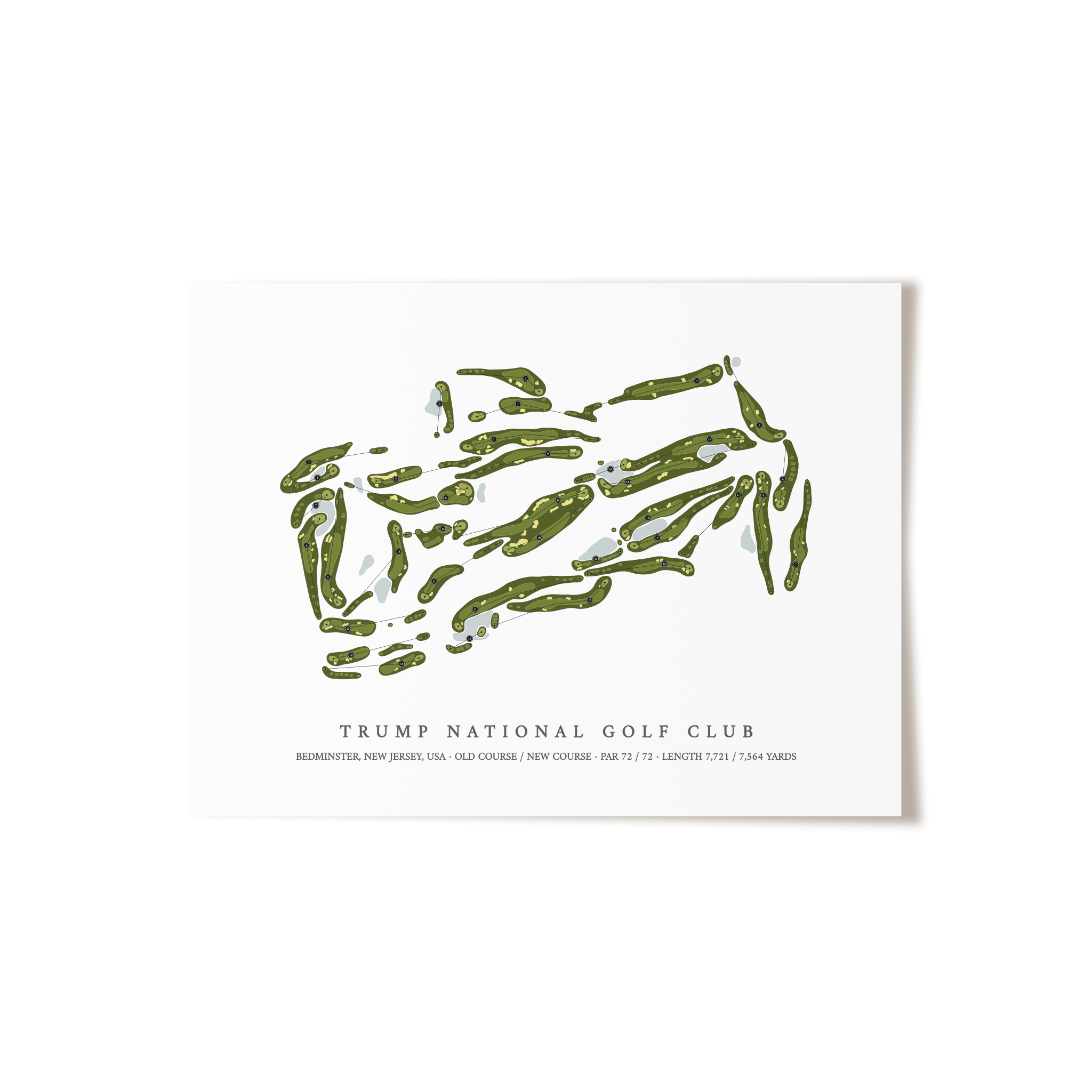 Trump National Golf Club - Bedminster | Golf Course Map | Unframed