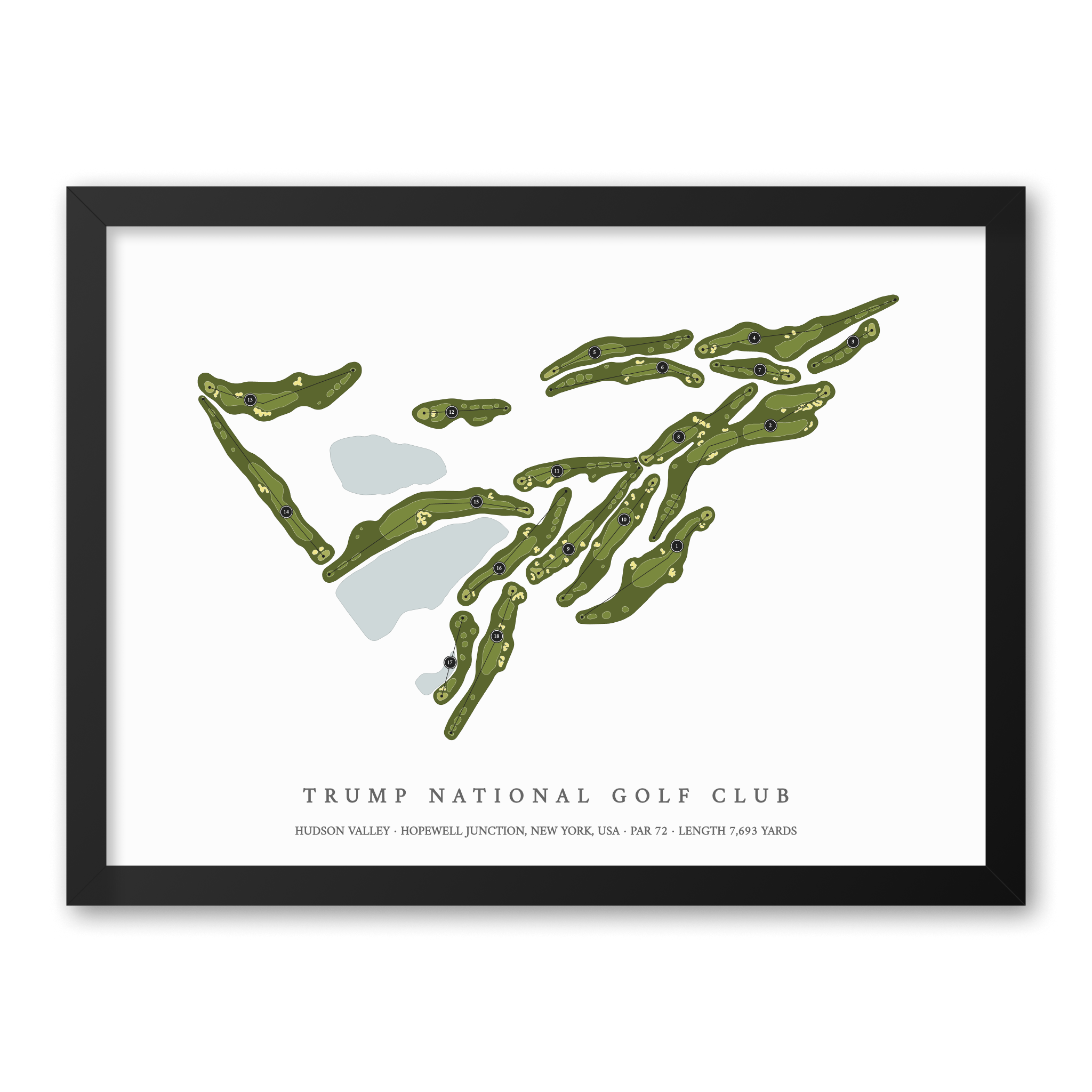 Trump National Golf Club - Hudson Valley | Golf Course Print | Black Frame