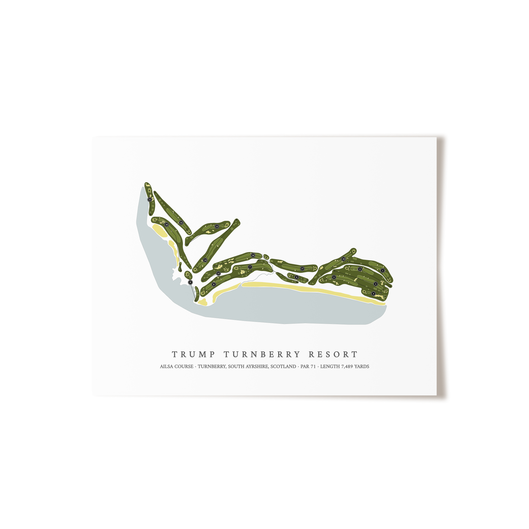 Trump Turnberry Resort - Ailsa Course | Golf Course Map | Unframed