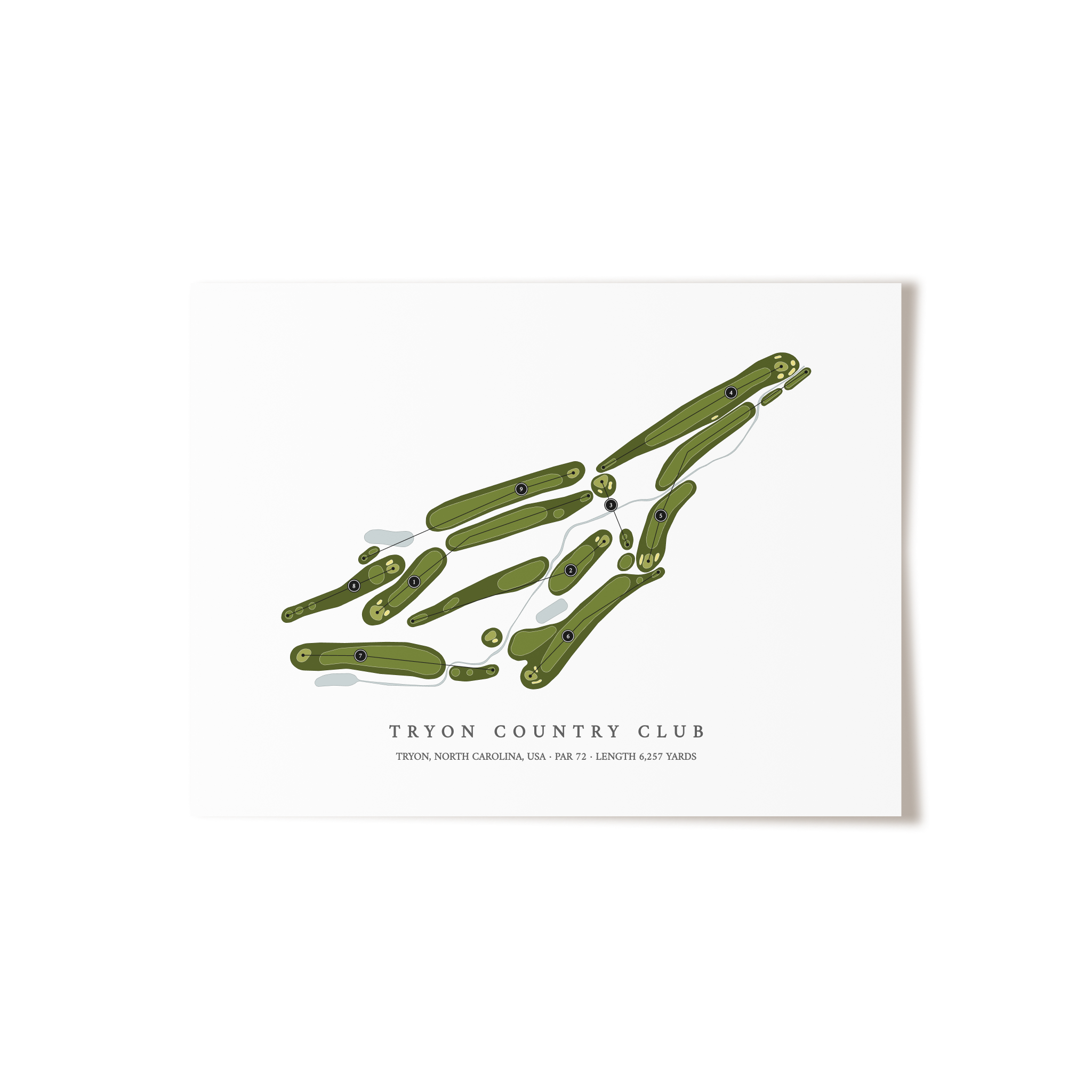 Tryon Country Club | Golf Course Map | Unframed