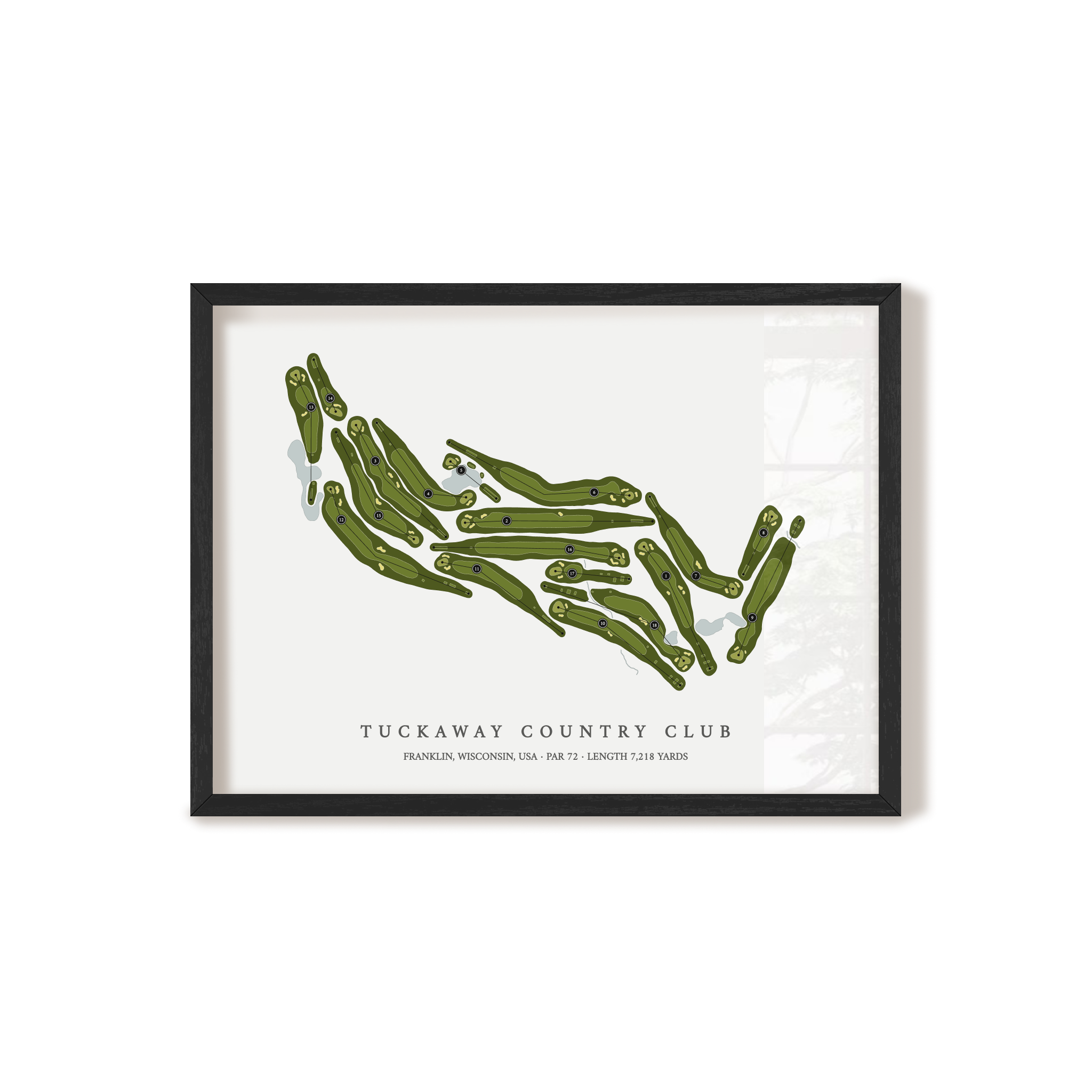Tuckaway Country Club | Golf Course Map | Black Frame