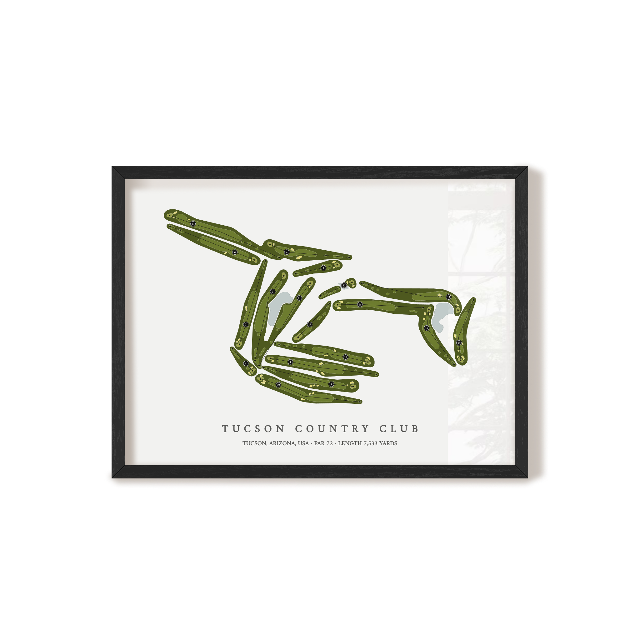 Tucson Country Club | Golf Course Map | Black+Frame
