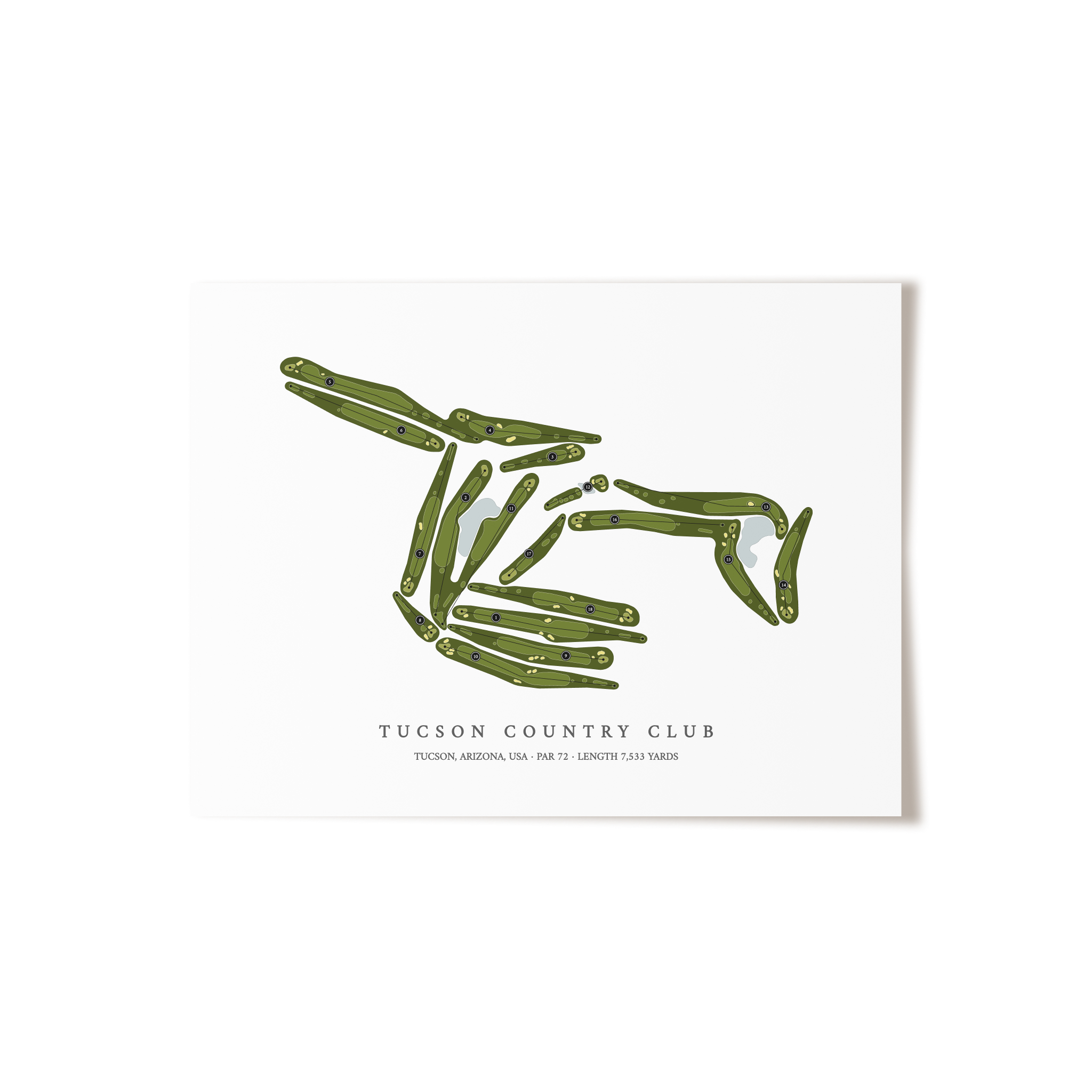Tucson Country Club | Golf Course Map | Unframed