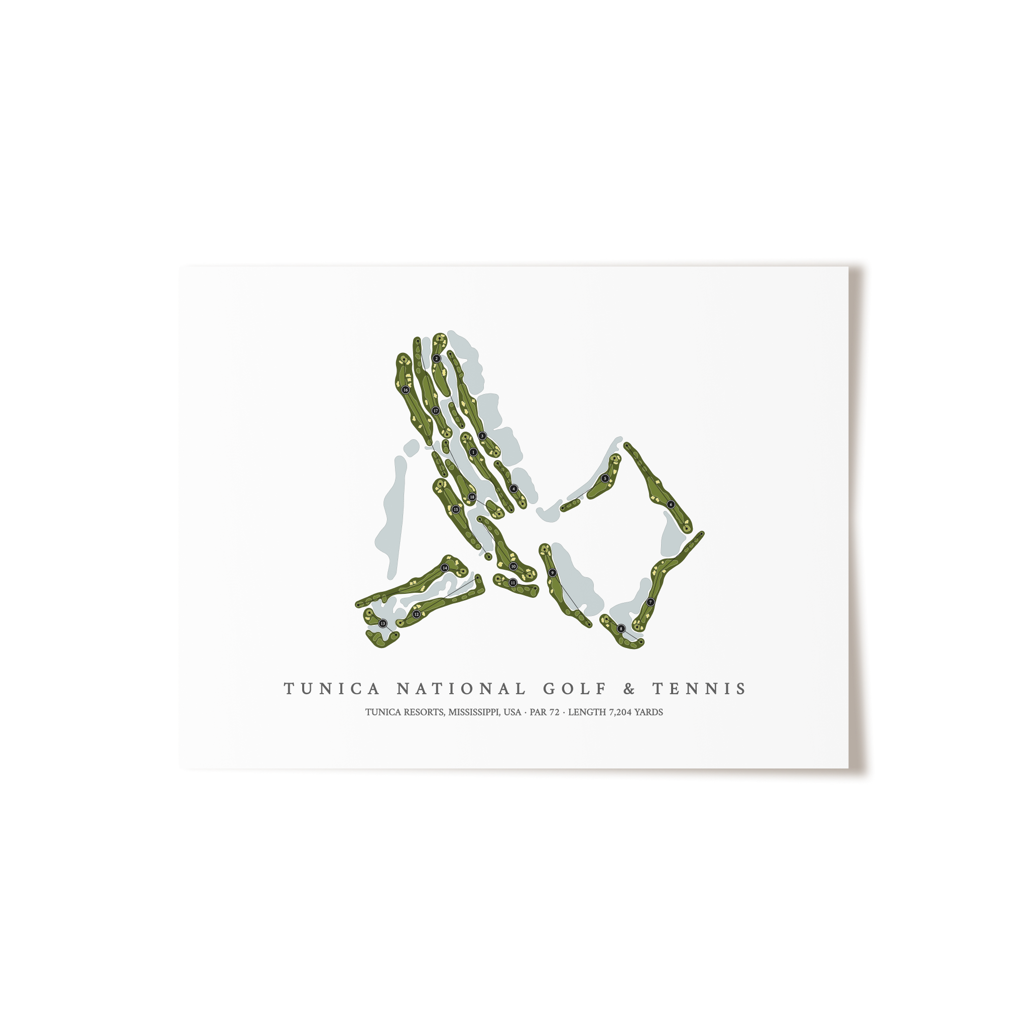 Tunica National Golf & Tennis | Golf Course Map | Unframed