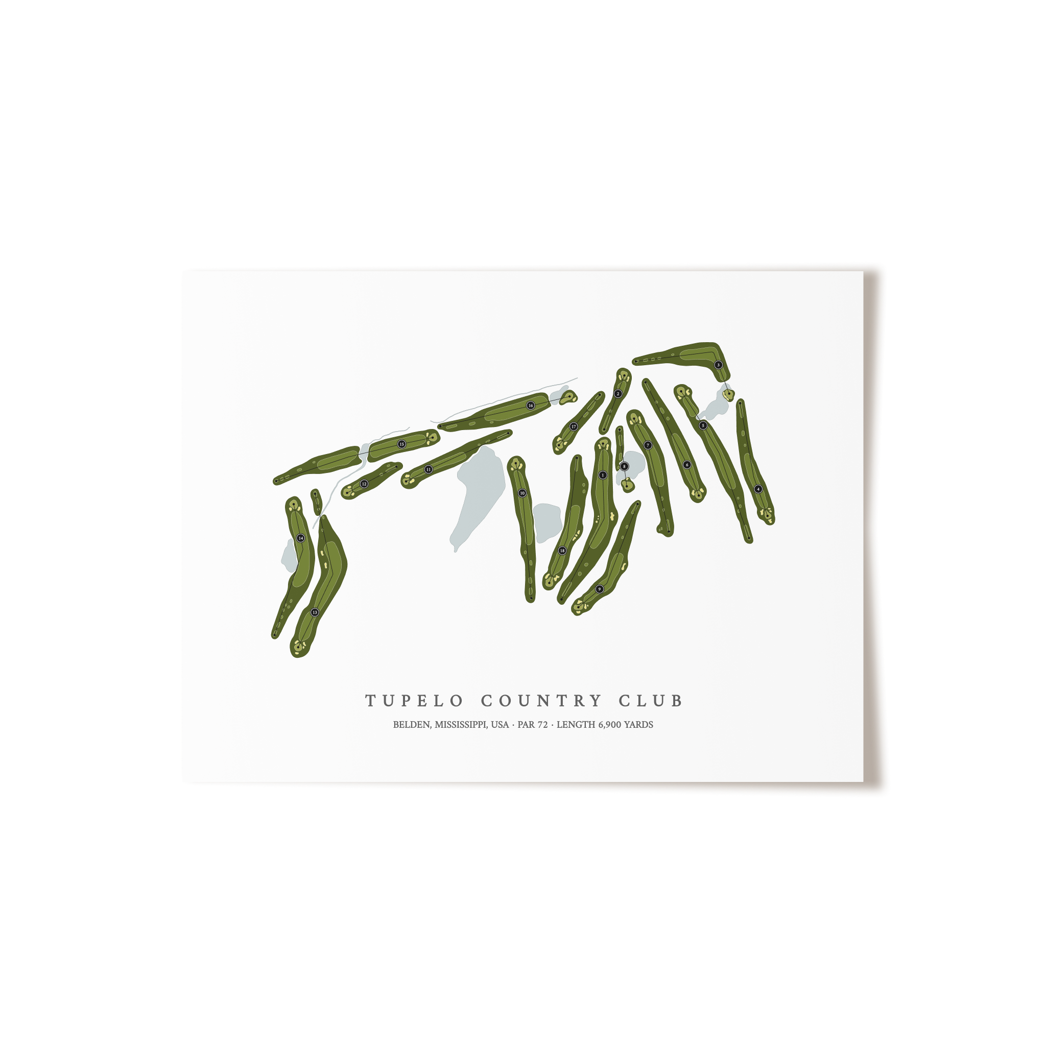 Tupelo Country Club | Golf Course Print | Unframed