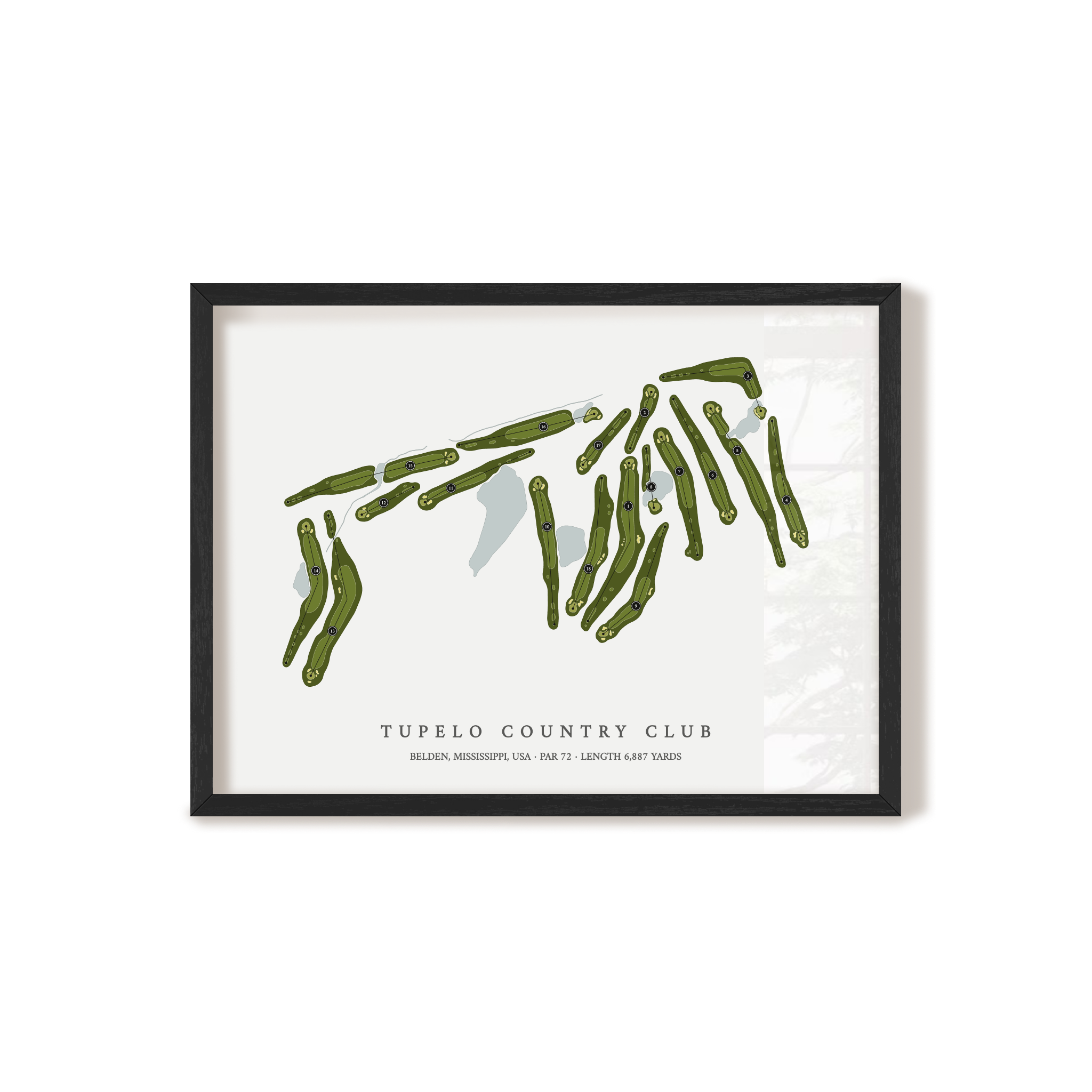 Tupelo Country Club | Golf Course Print | Black Frame