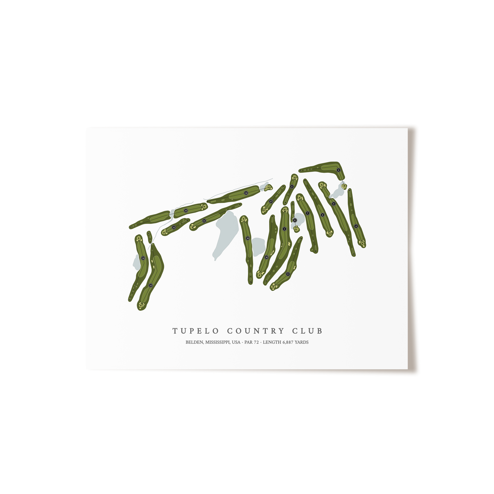 Tupelo Country Club | Golf Course Print | Unframed