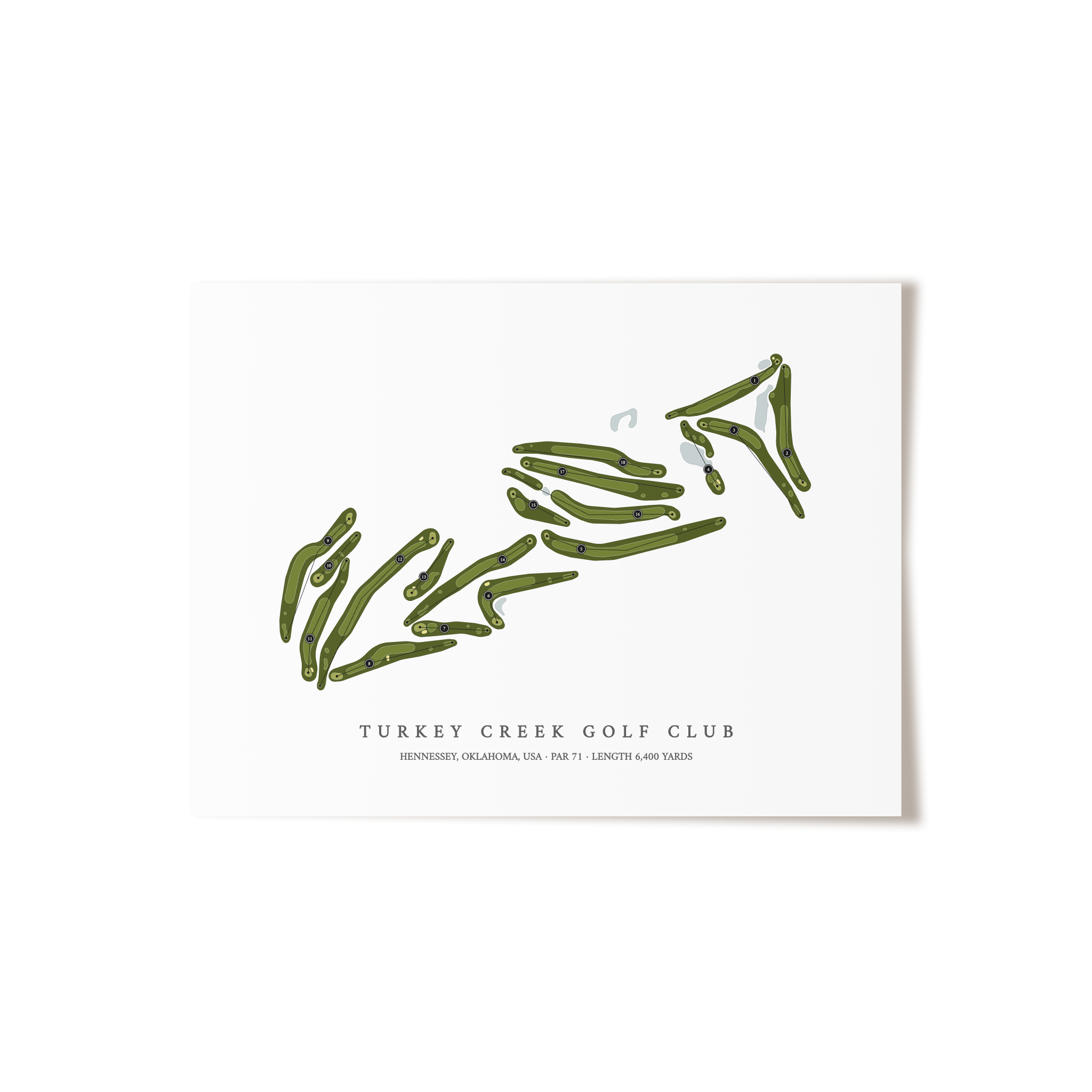 Turkey Creek Golf Club | Golf Course Map | Unframed