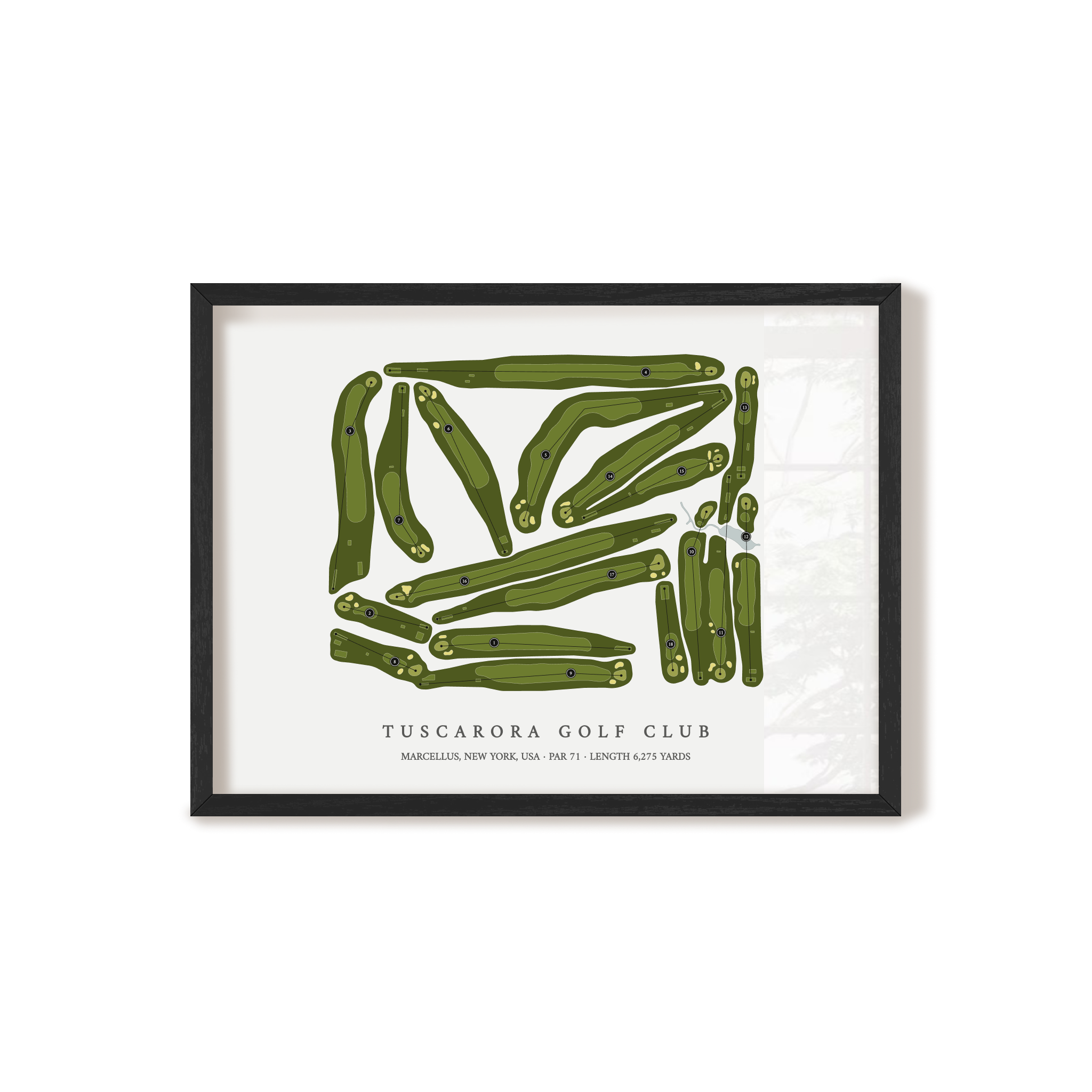 Tuscarora Golf Club | Golf Course Map | Black Frame