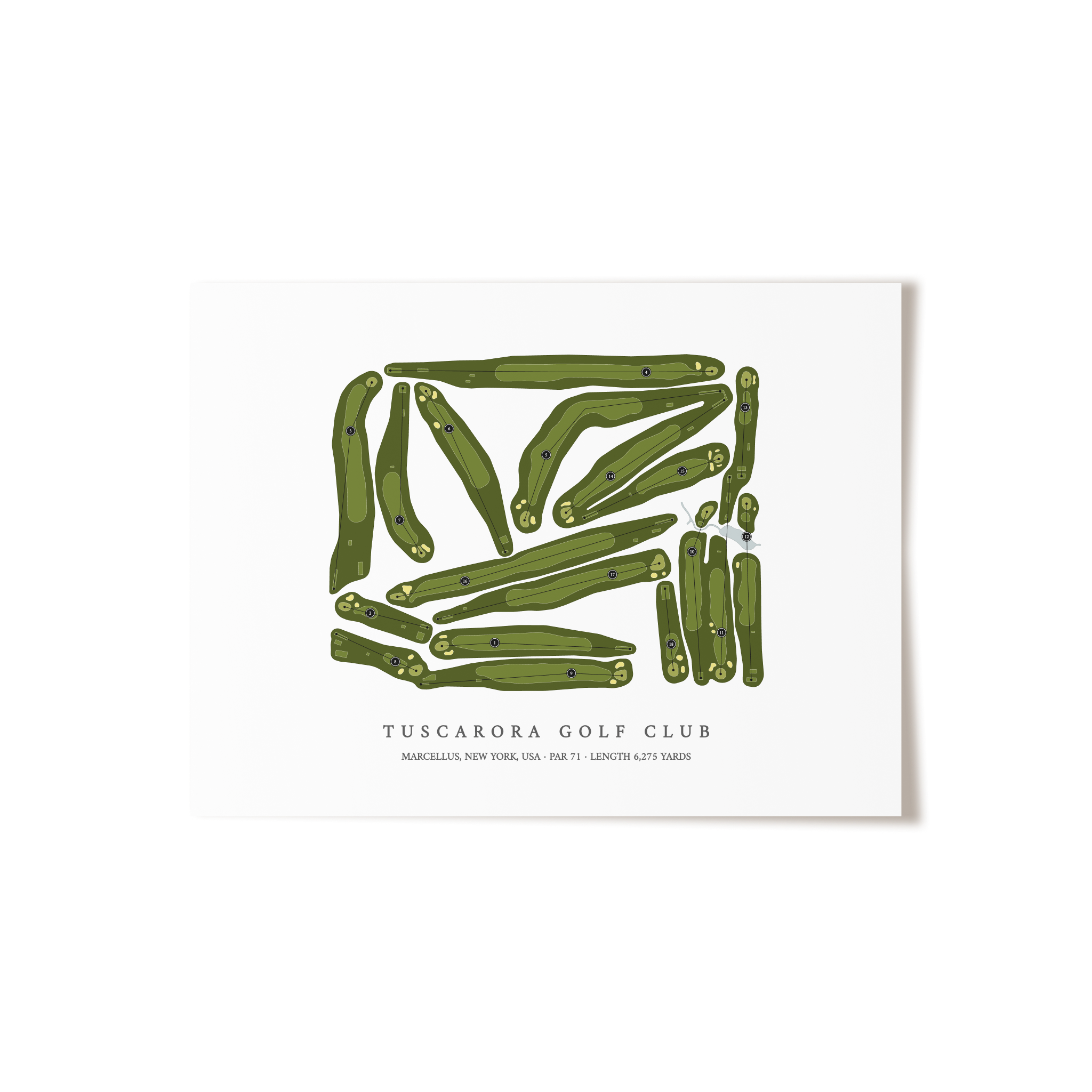Tuscarora Golf Club | Golf Course Map | Unframed
